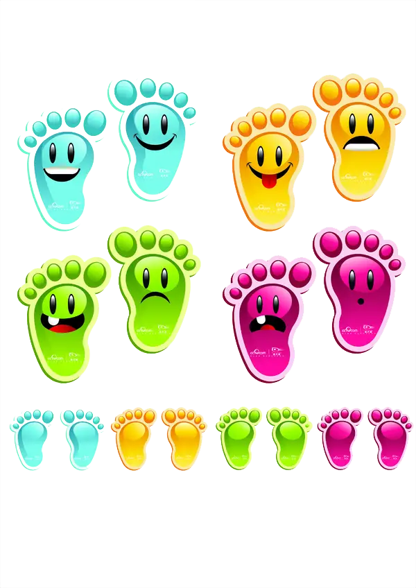 Colorful Emoji Footprints for Fun Decoration