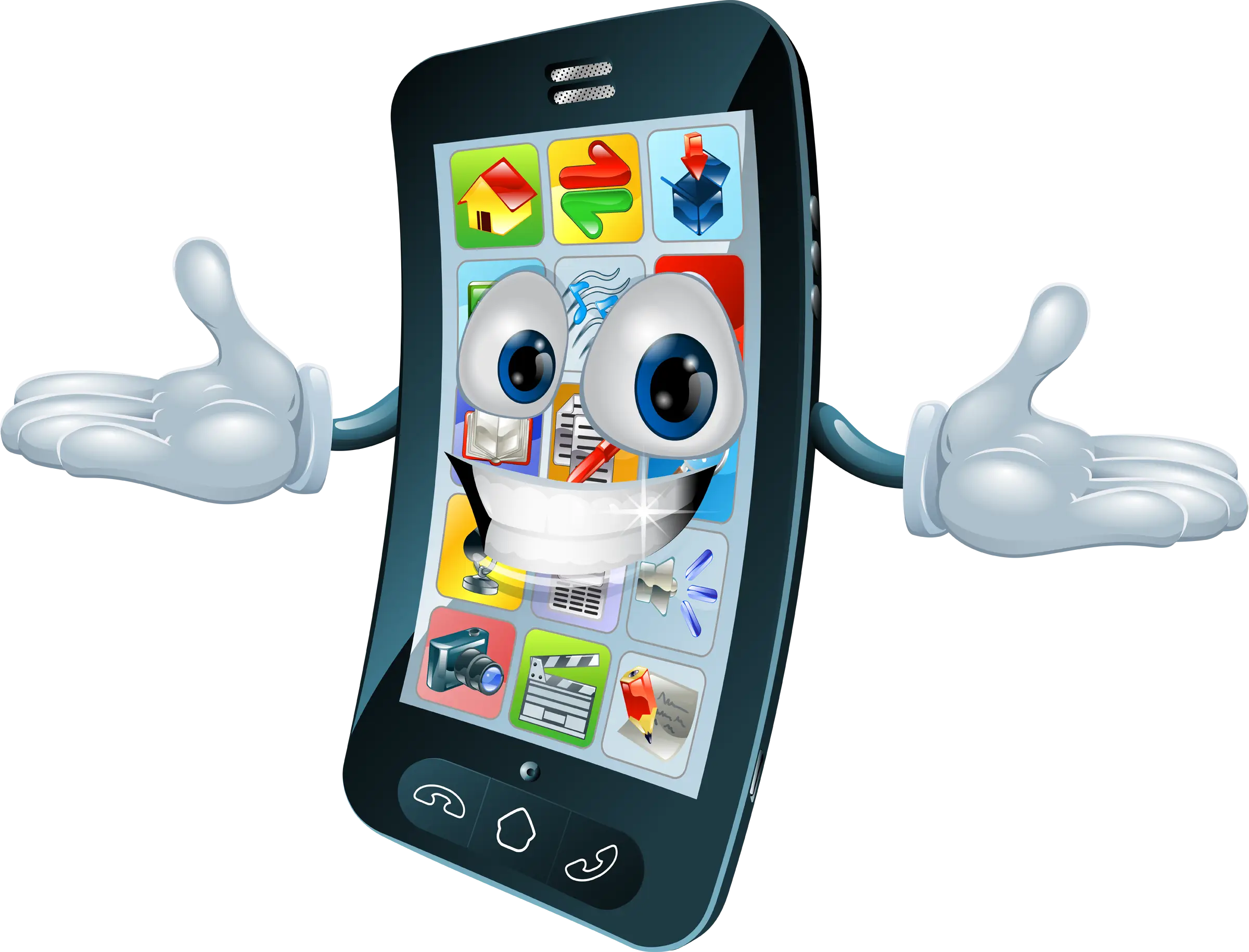 Cartoon Mobile Phone with Apps