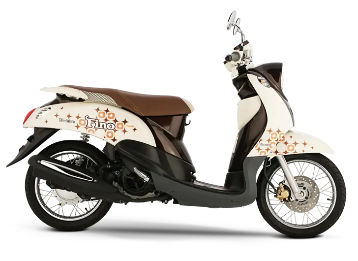 White Scooter with Decorative Design on Transparent Background