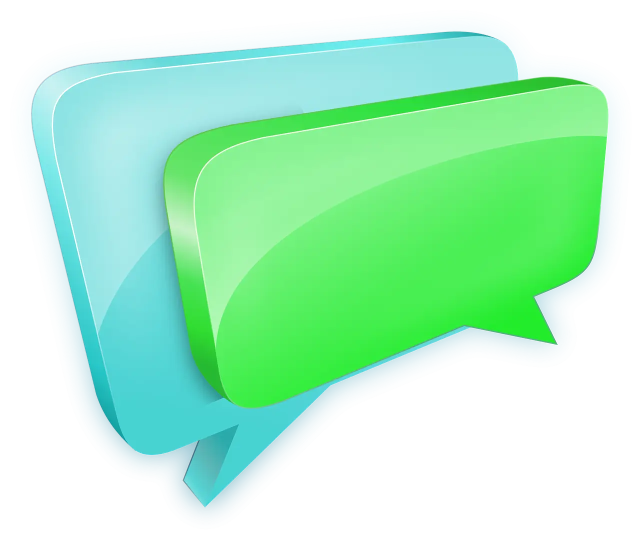 Green and Blue Chat Bubbles for Communication Concept