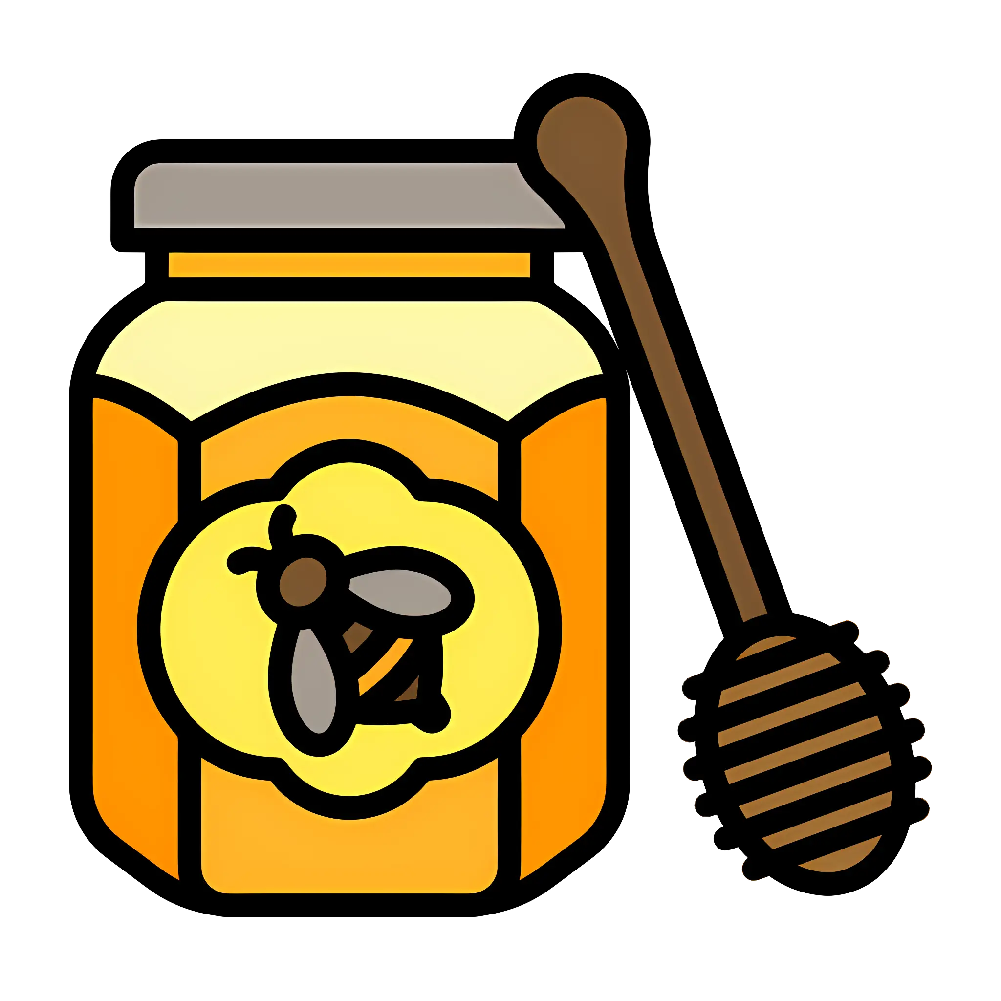 Honey Jar with Bee and Dipper