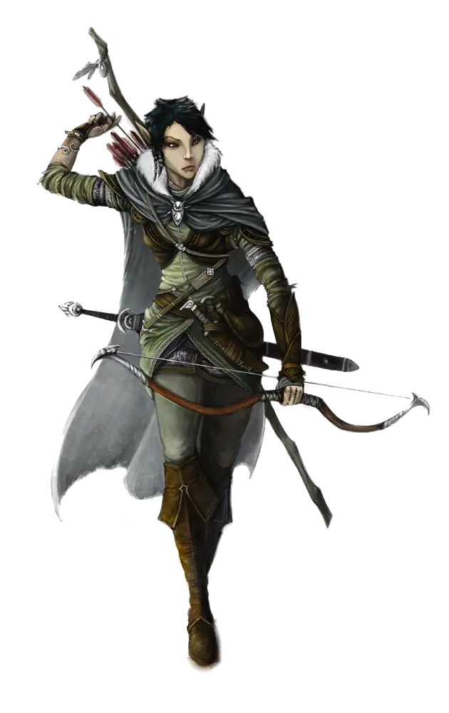 Fantasy Archer with Bow and Arrow