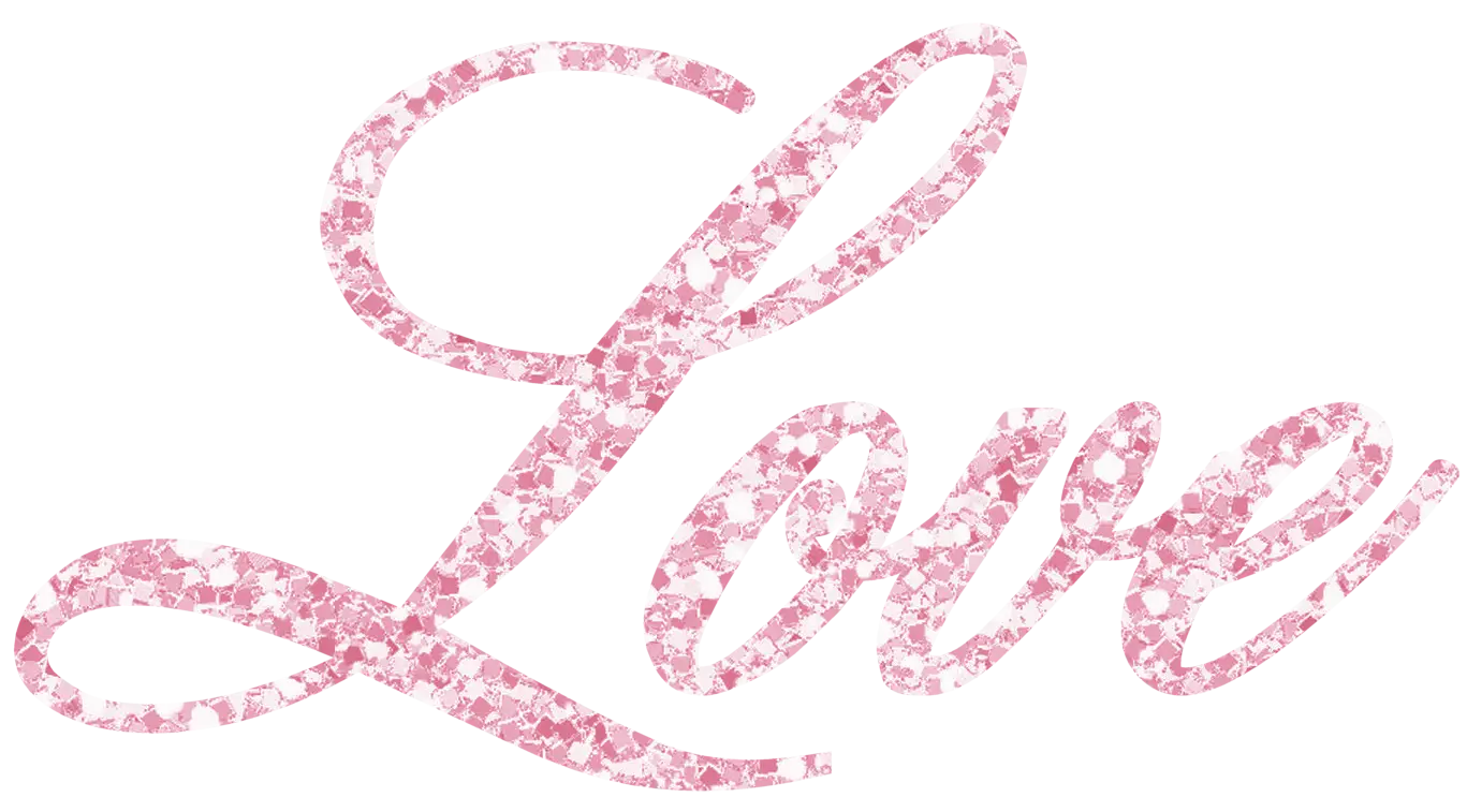 Pink Glitter Love Text Design