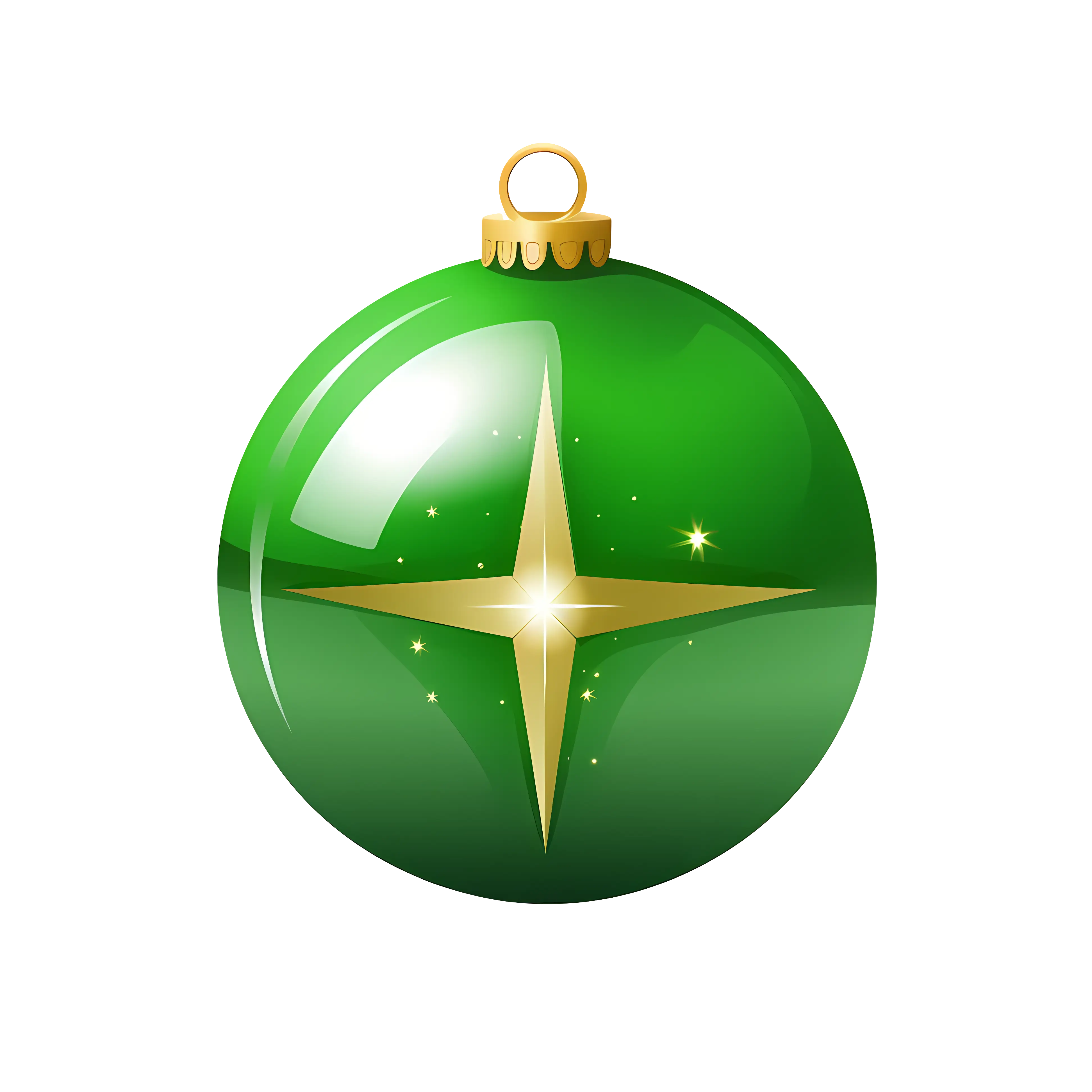 Green Christmas Ornament with Sparkle Design