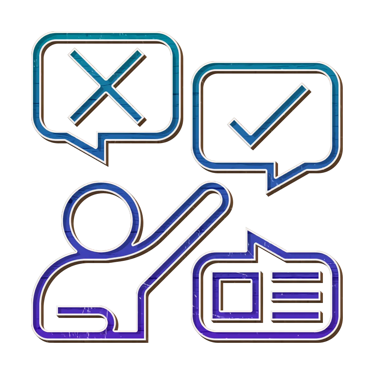 Decision Making with Check and Cross Icon