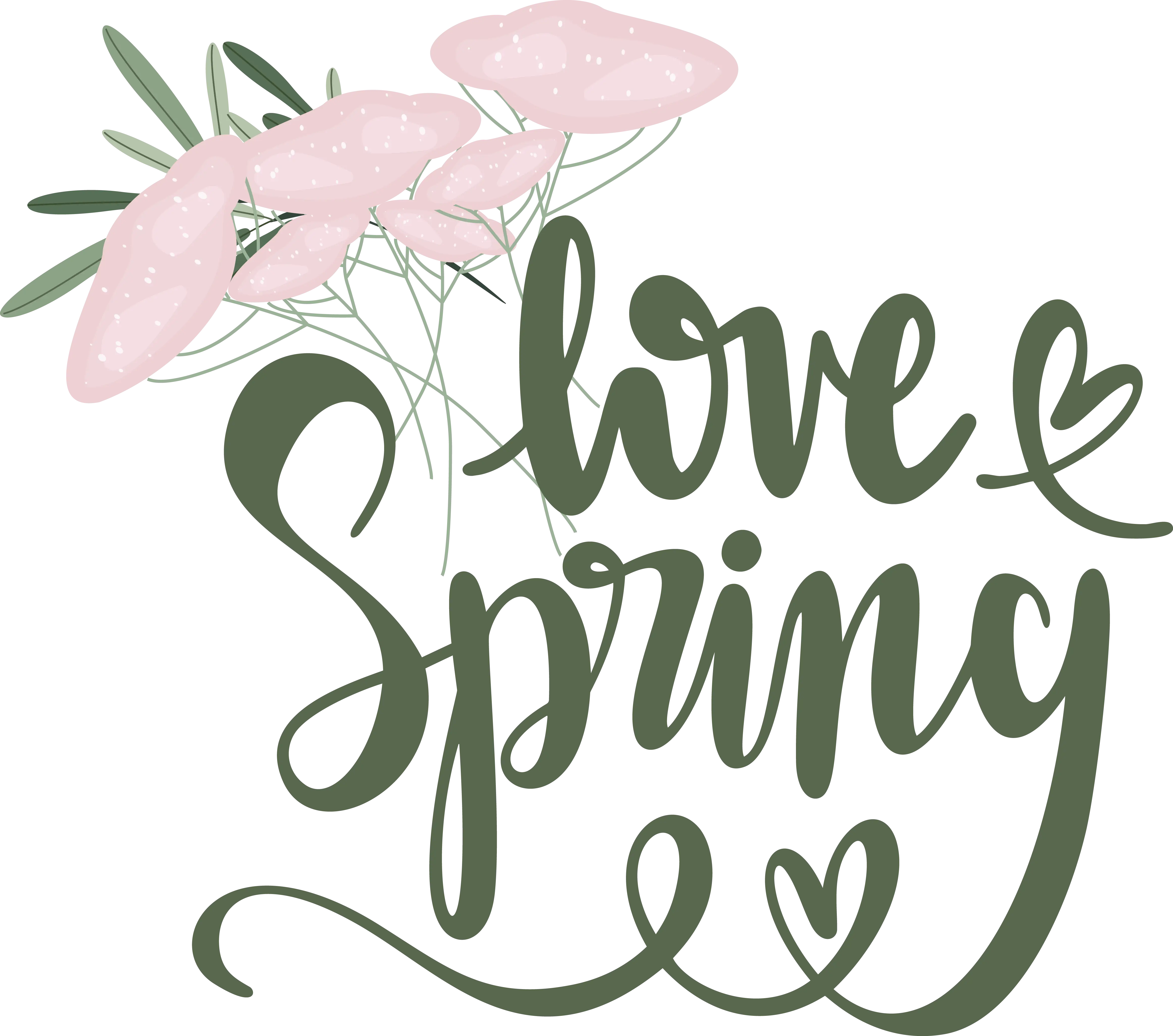 Spring Greeting with Floral Decoration