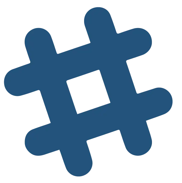 Blue Hashtag Icon for Digital Use
