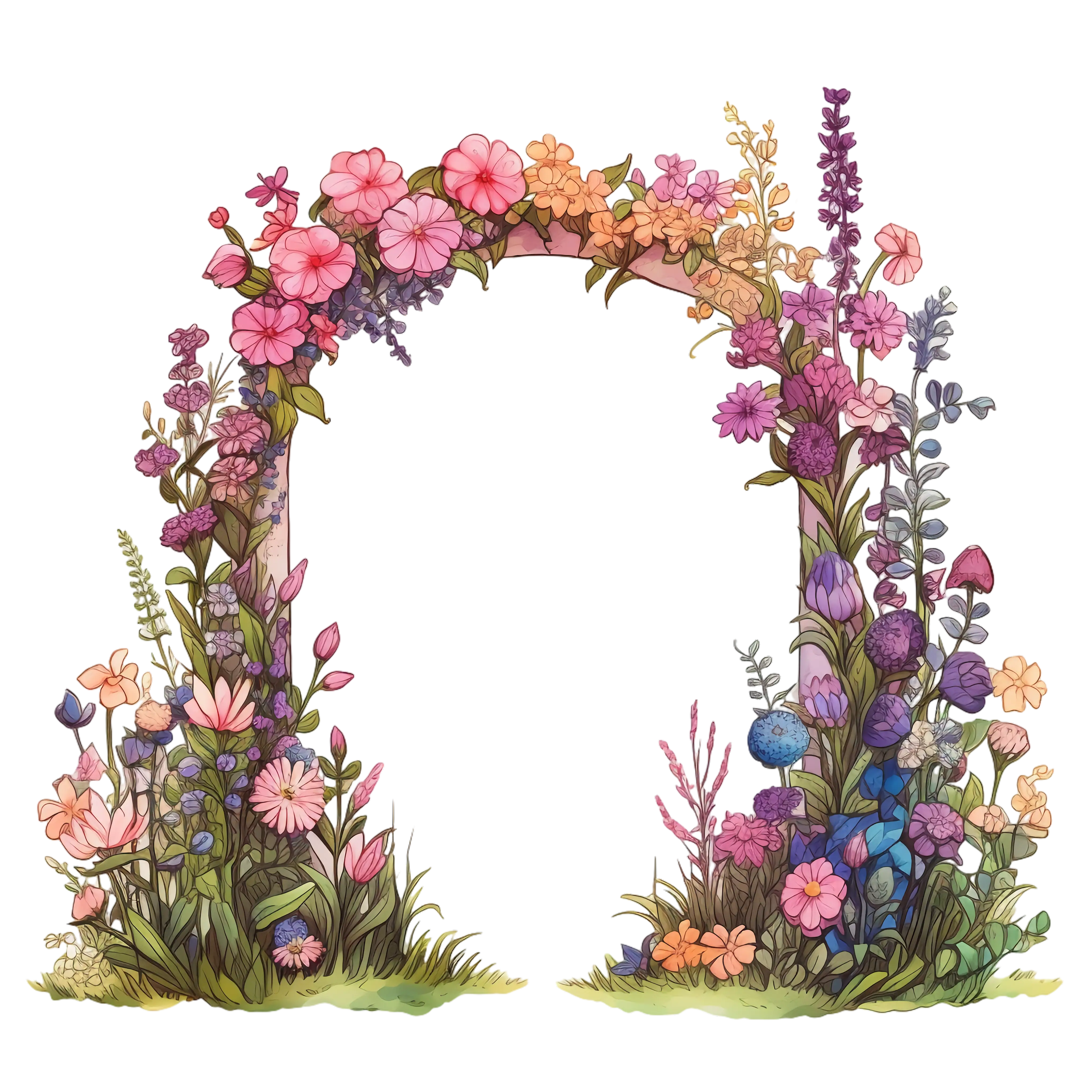 Colorful Flower Arch Decoration