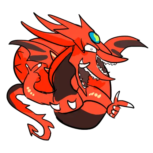 Red Cartoon Dragon in Playful Style