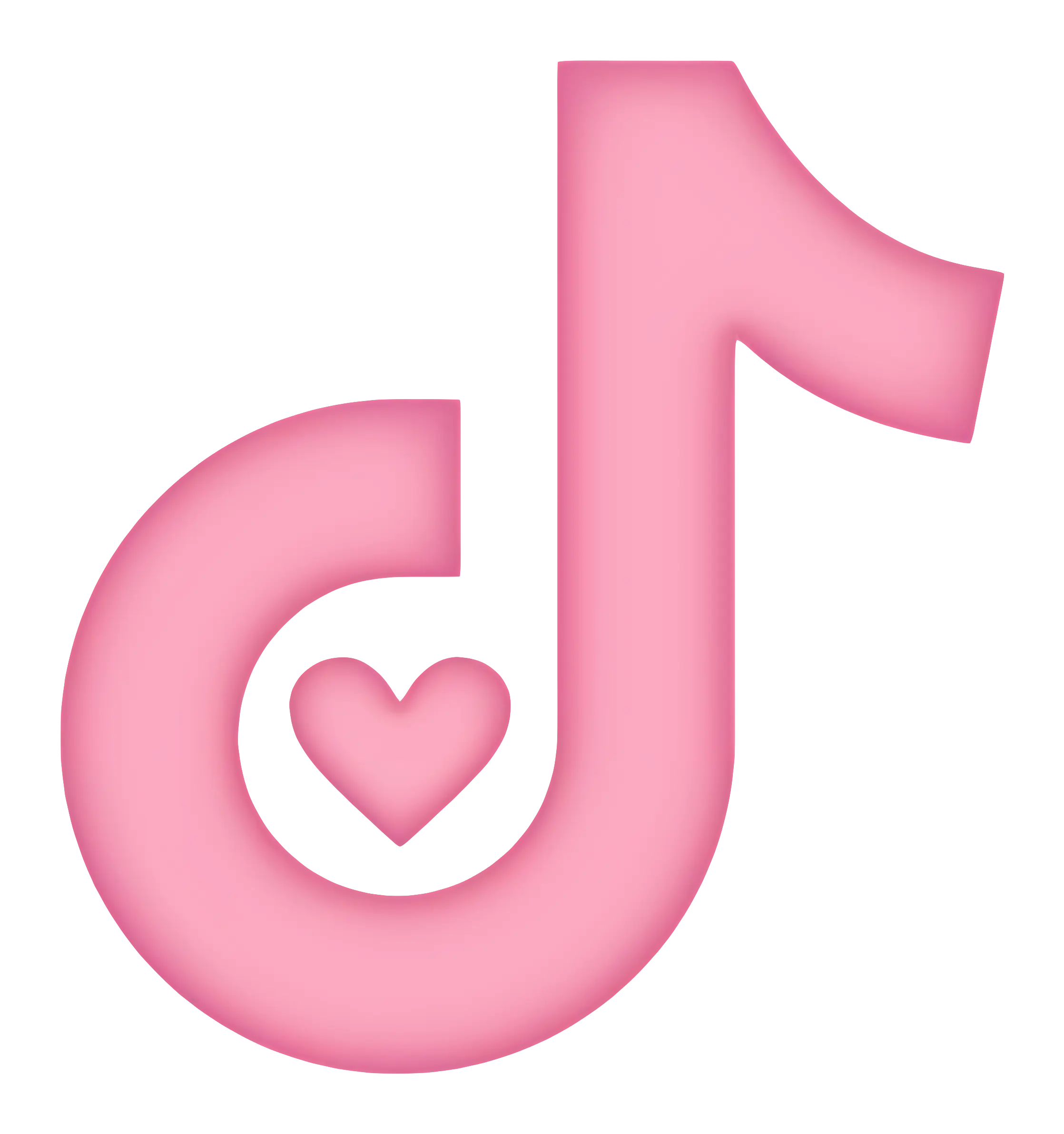 Pink TikTok Logo with Heart