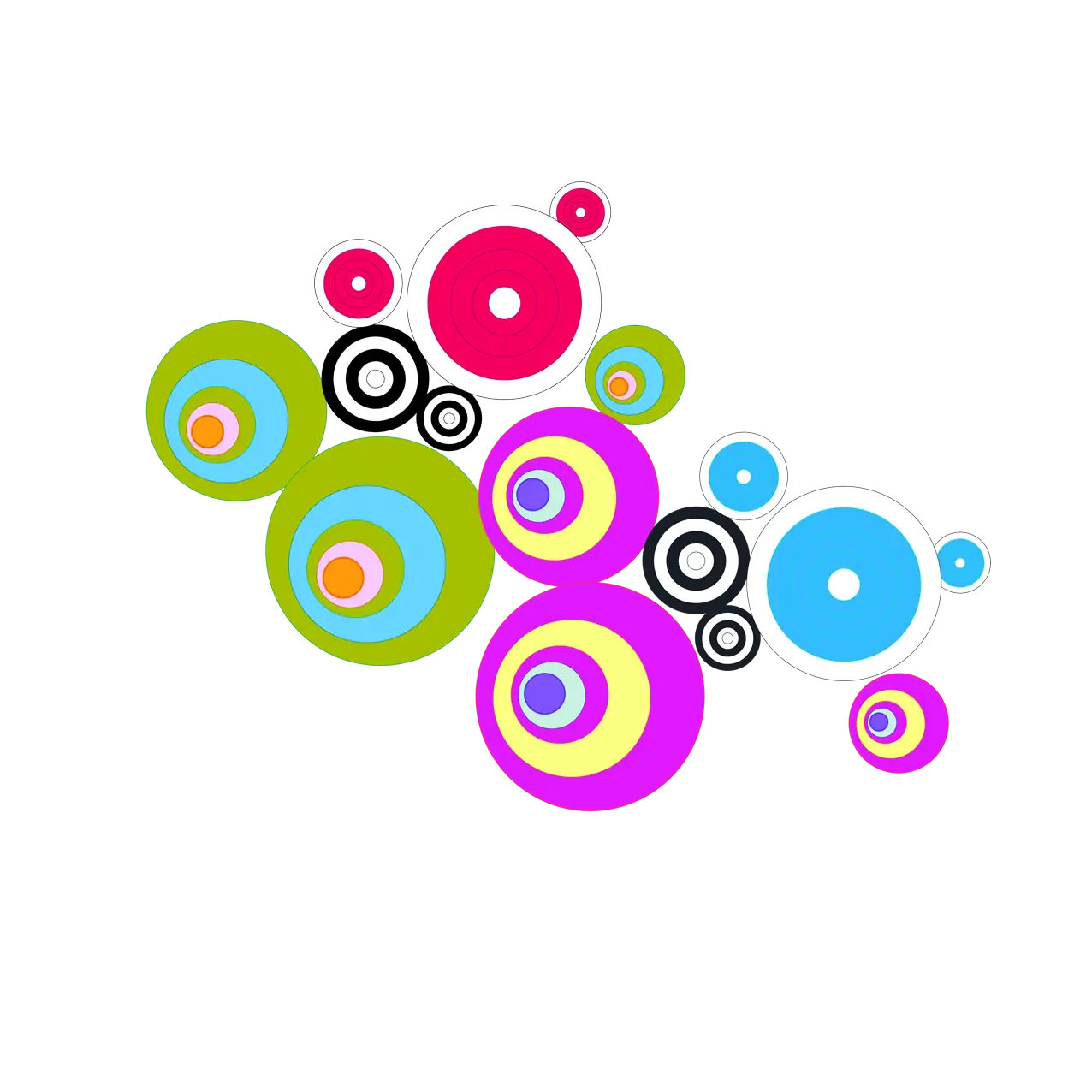 Colorful and Playful Abstract Circles