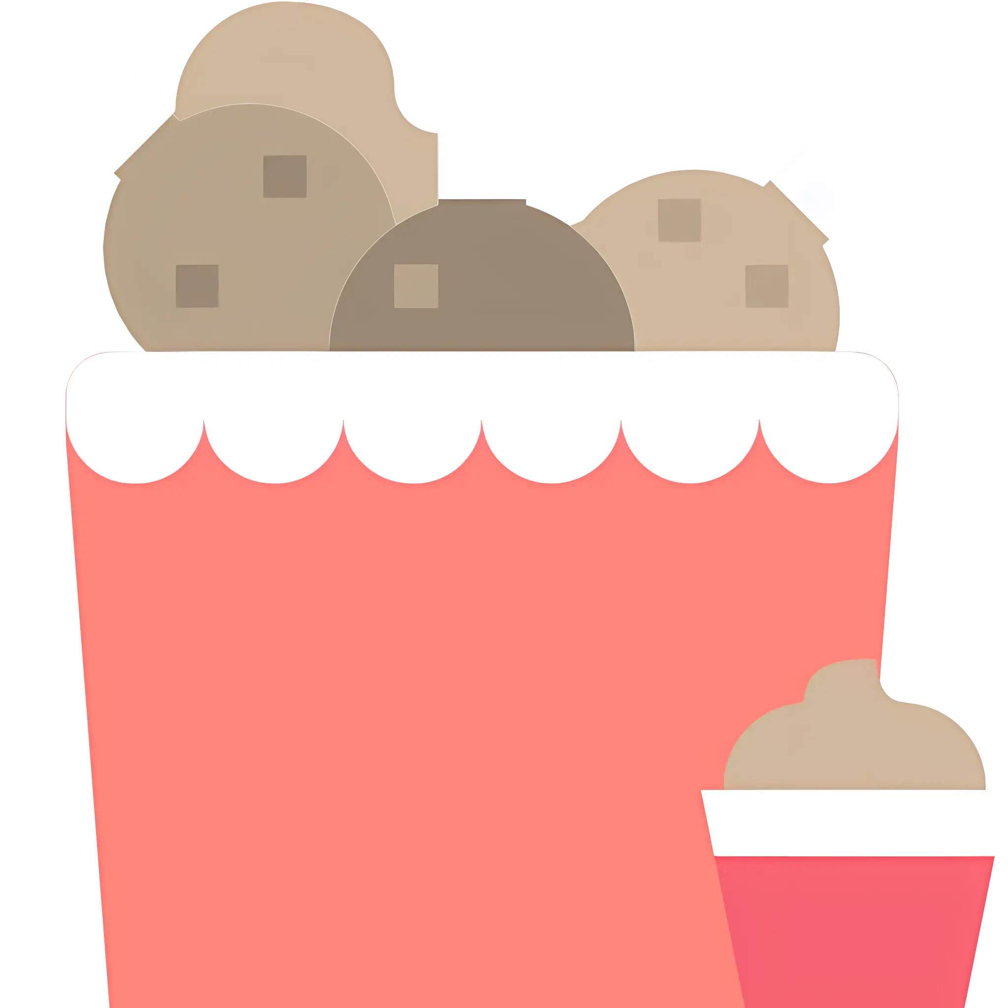 Meatballs in Bucket Illustration