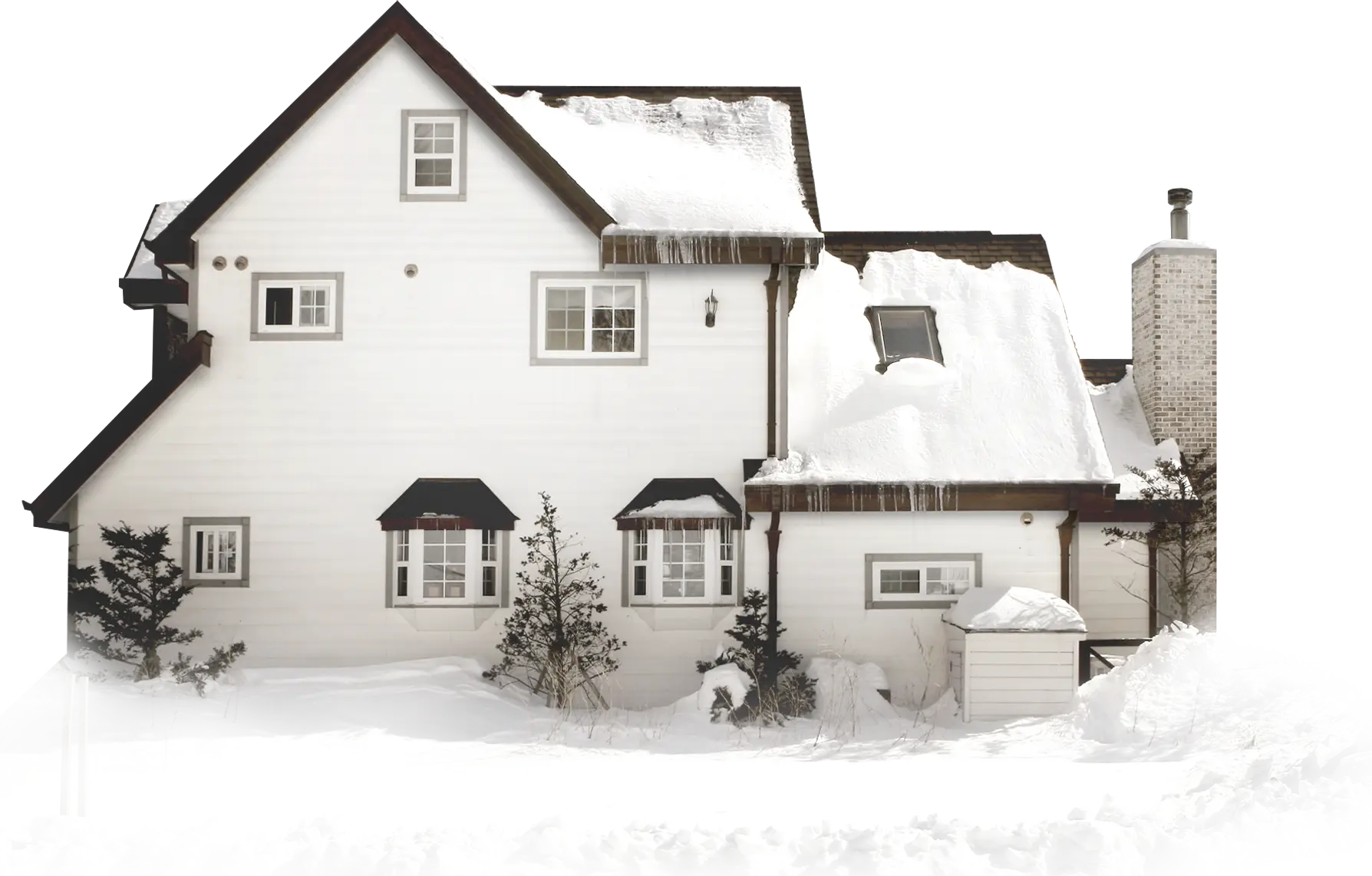 Snowy House in Winter