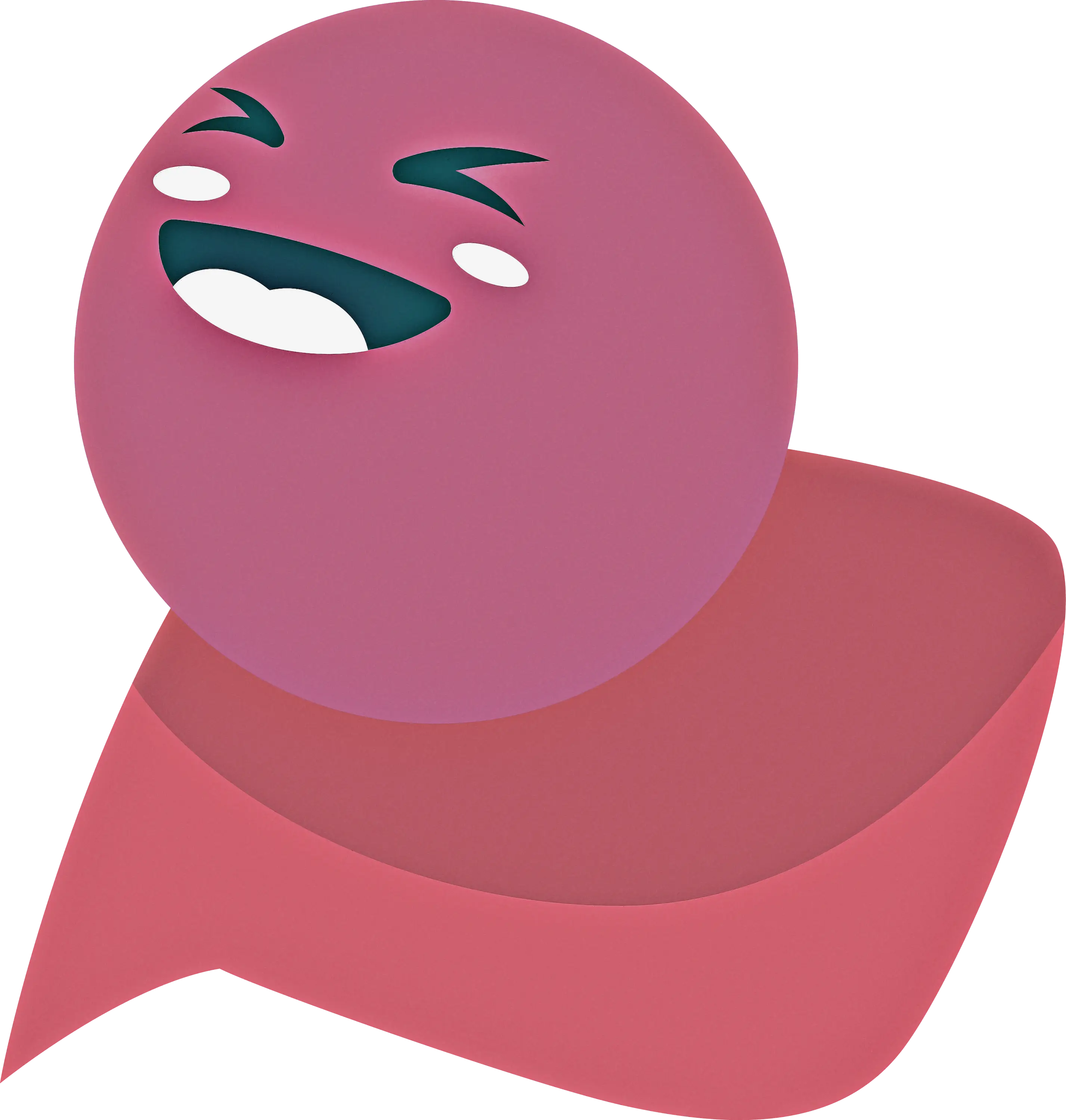 Pink Laughing Emoji in Comic Style