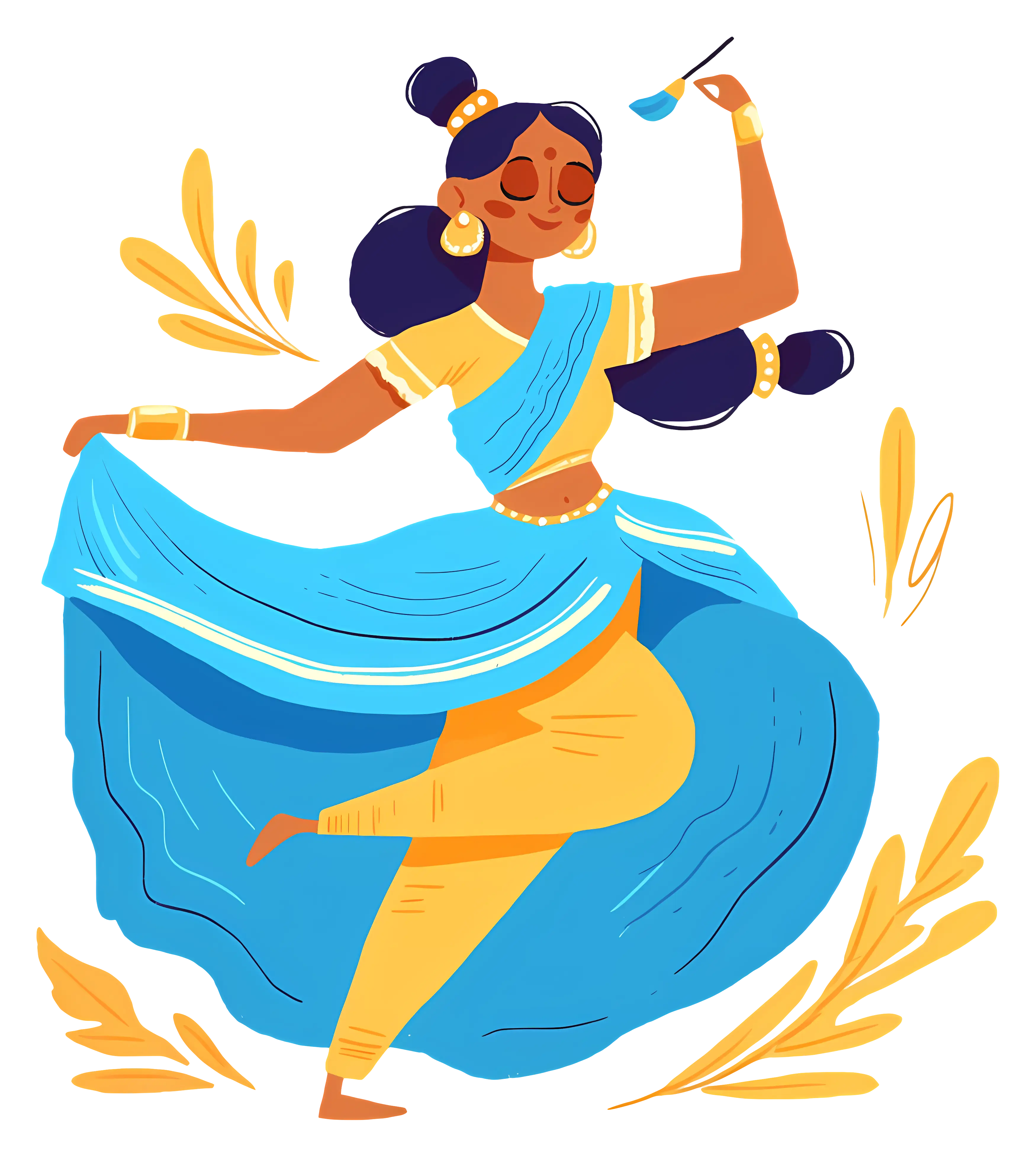 Traditional Dancing Woman Illustration
