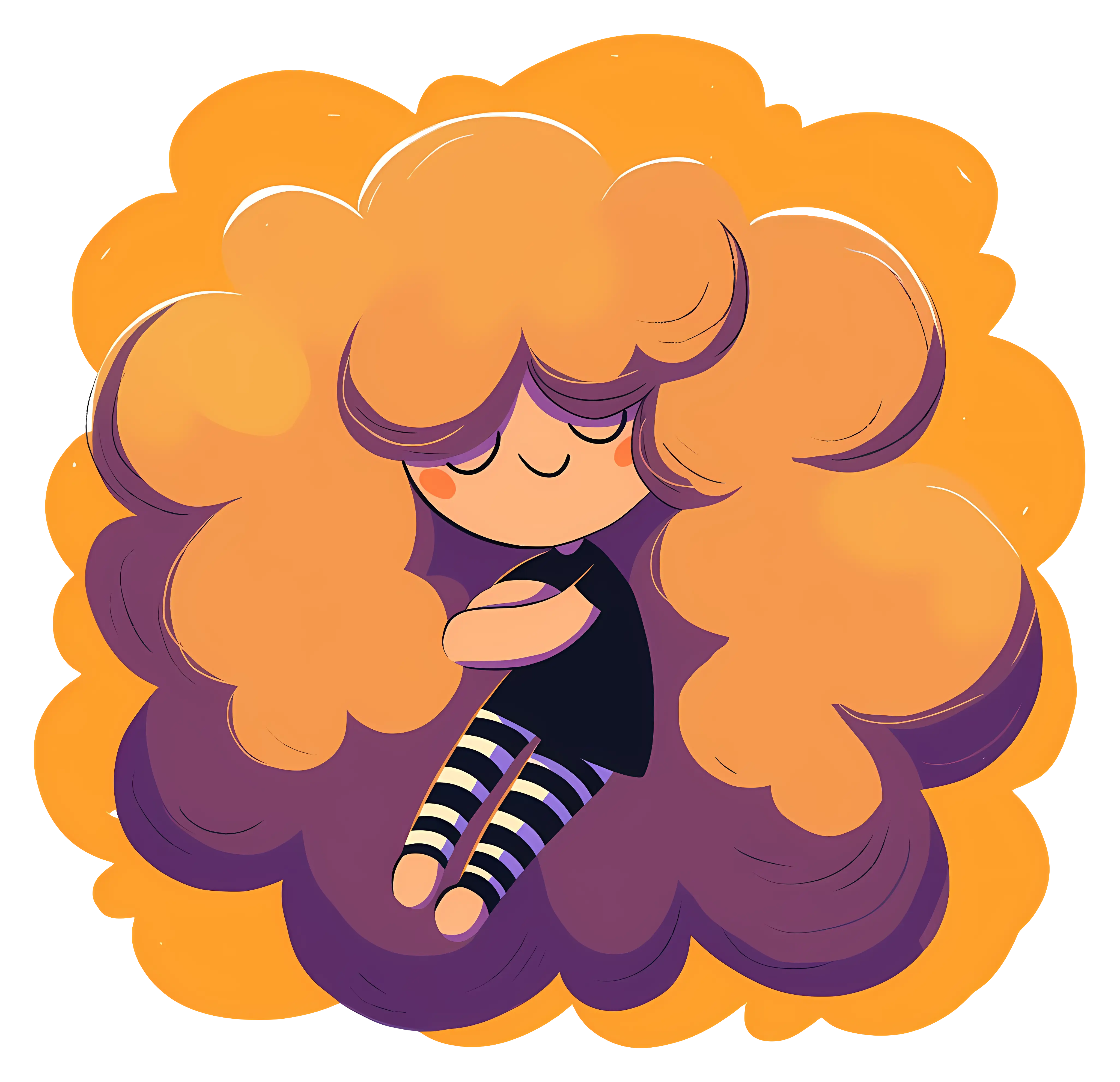 Girl with Fluffy Hair