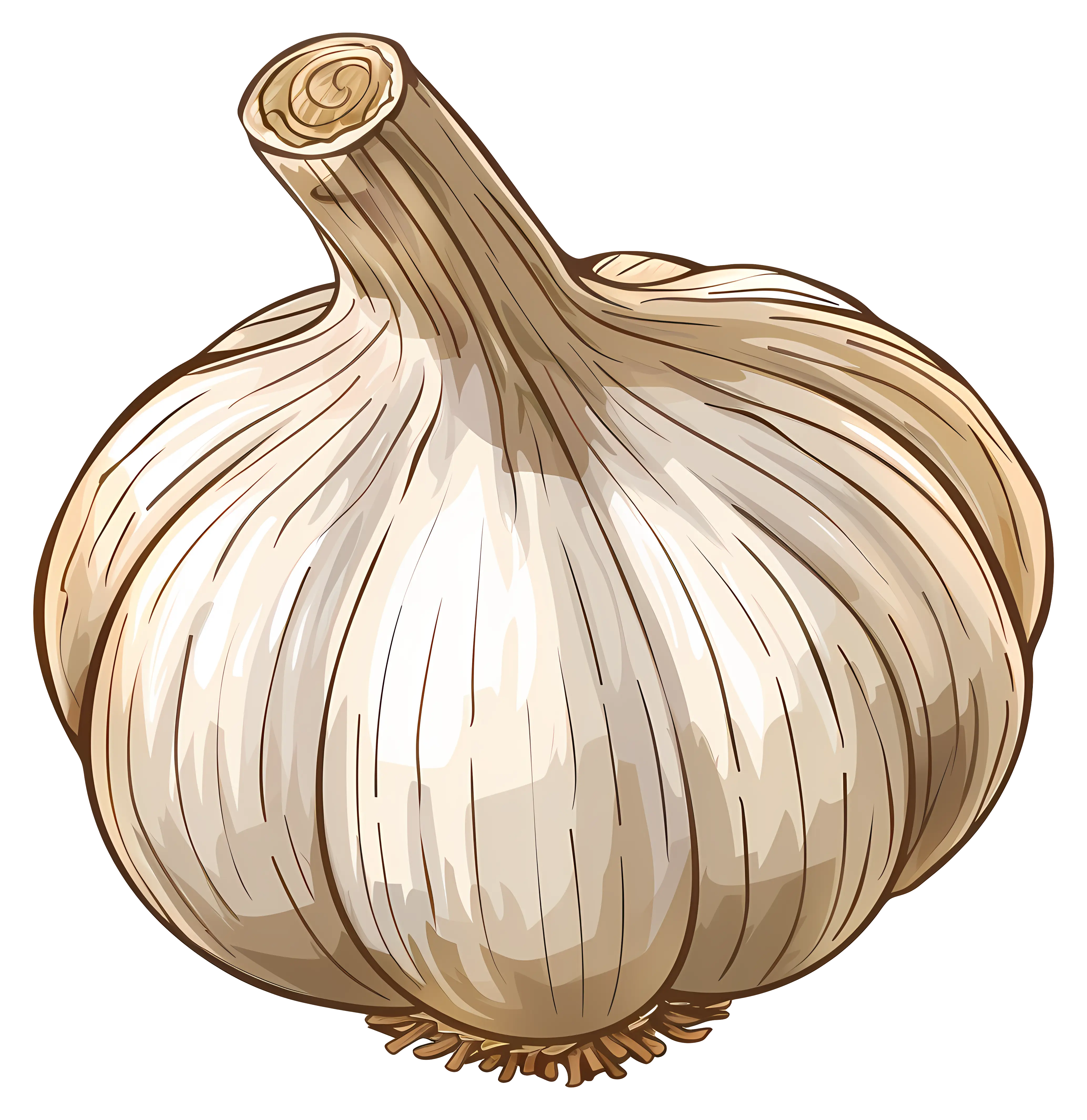 Garlic Illustration with Realistic Style