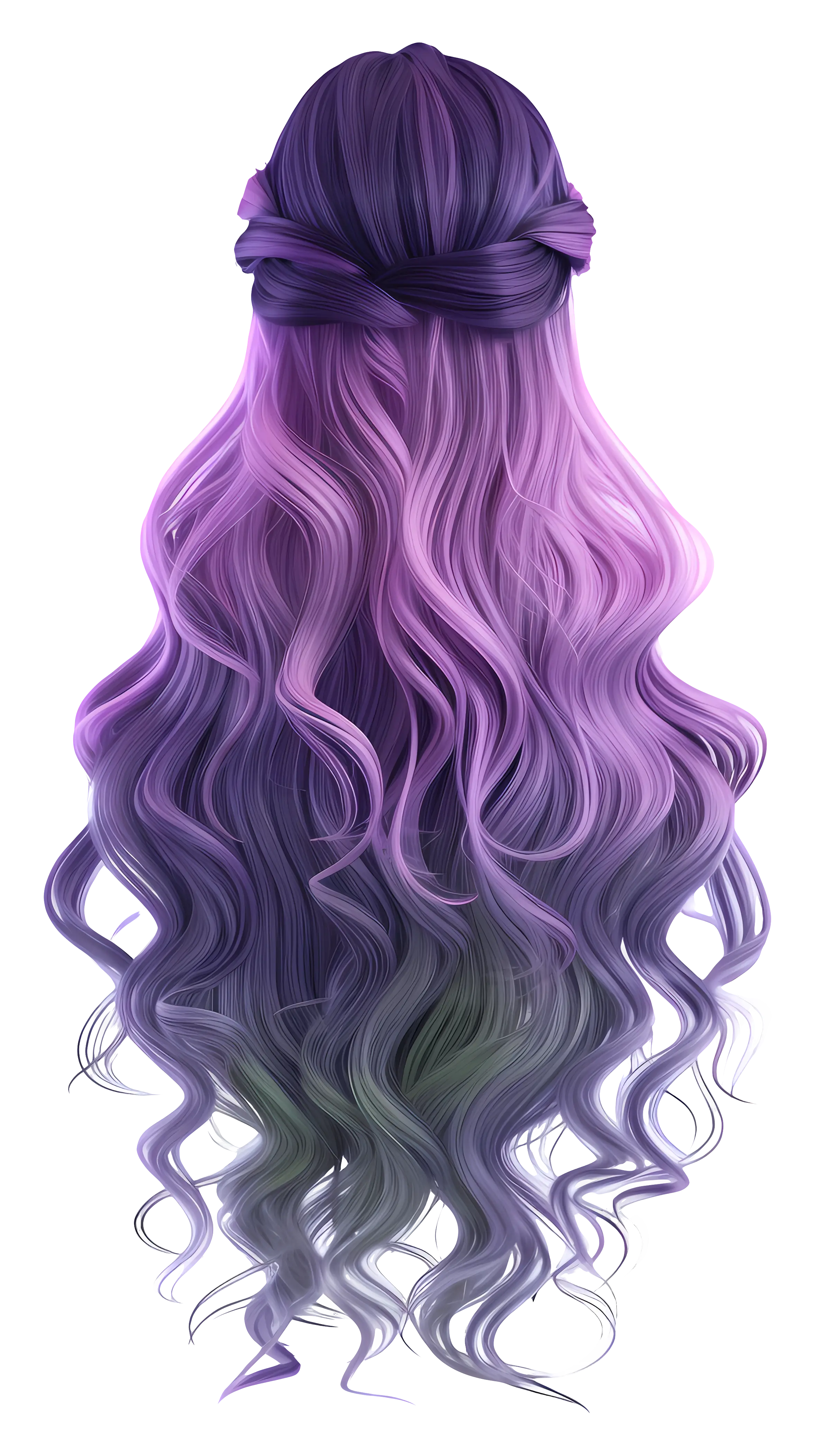 Stylish Ombre Lavender Wavy Hairstyle