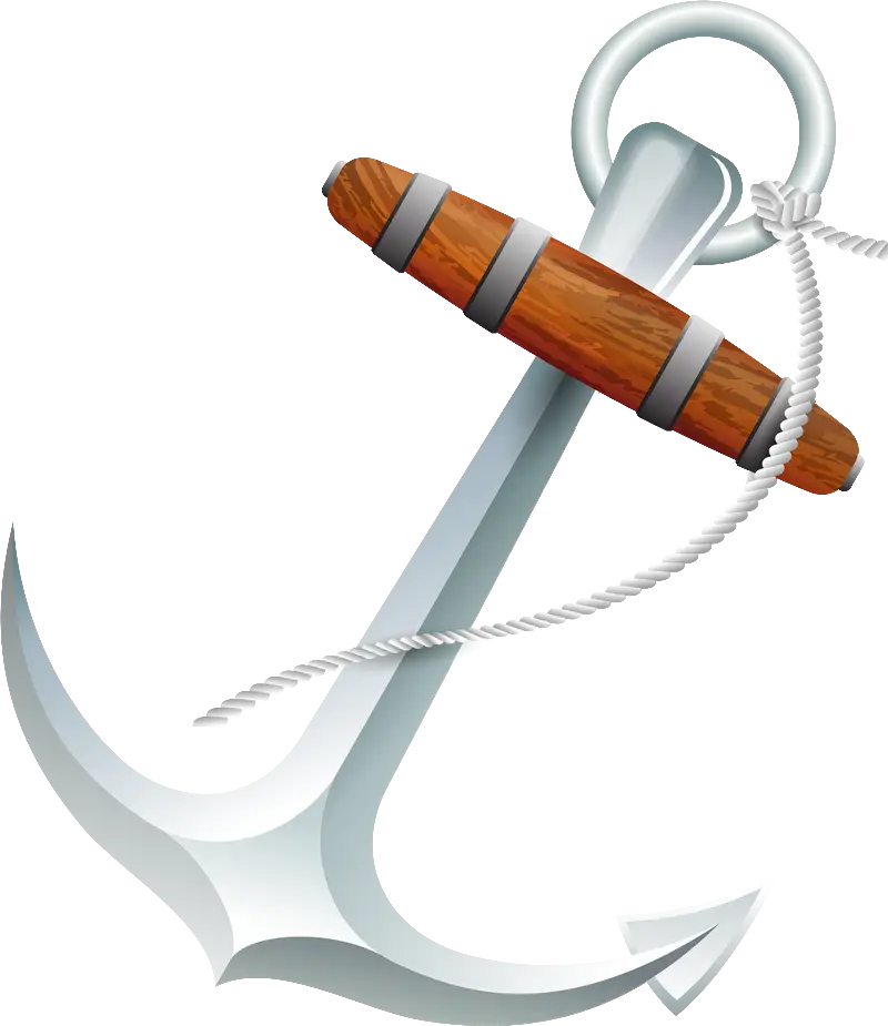 Anchor with Rope for Nautical Decor