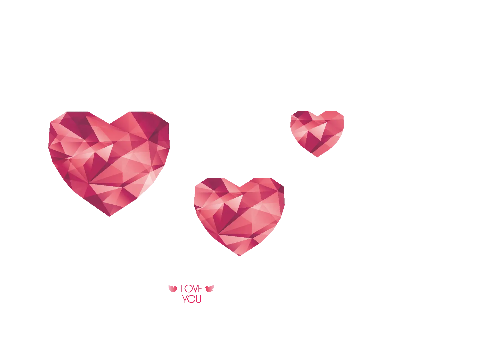 Geometric Style Hearts Illustration for Valentine&#039;s Day