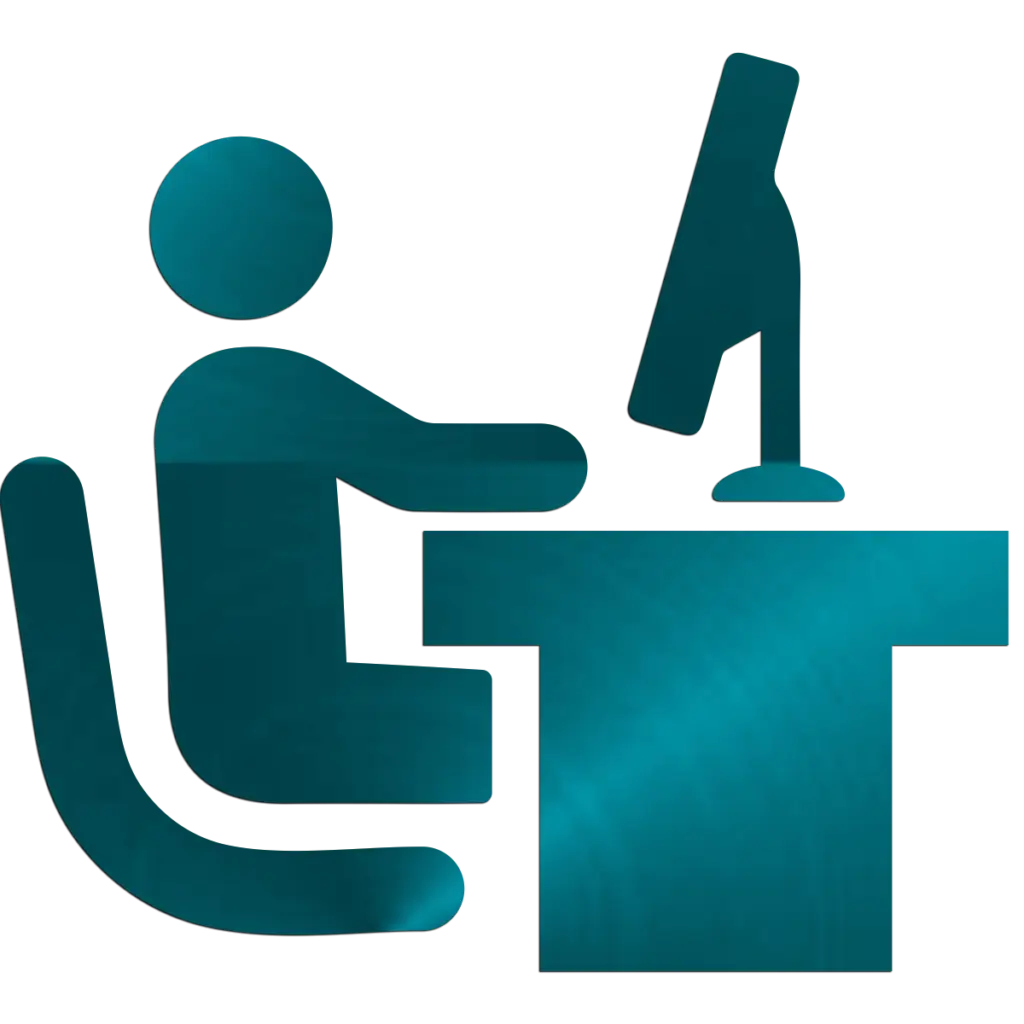 Person at Computer Workstation Icon