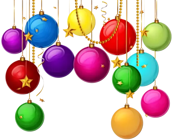 Colorful Hanging Christmas Baubles