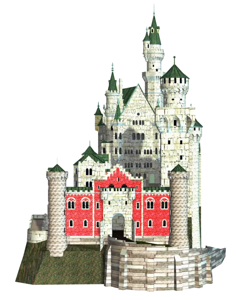 Fantasy Castle with Stone Towers