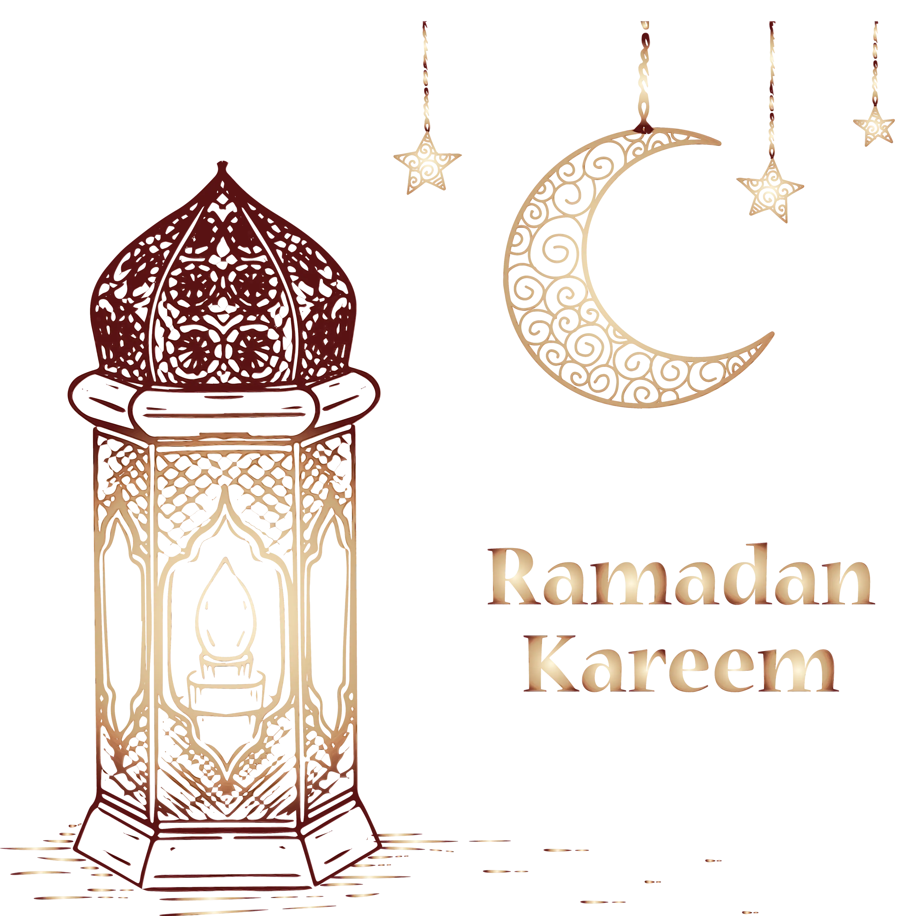 Ramadan Kareem Lantern and Moon Illustration