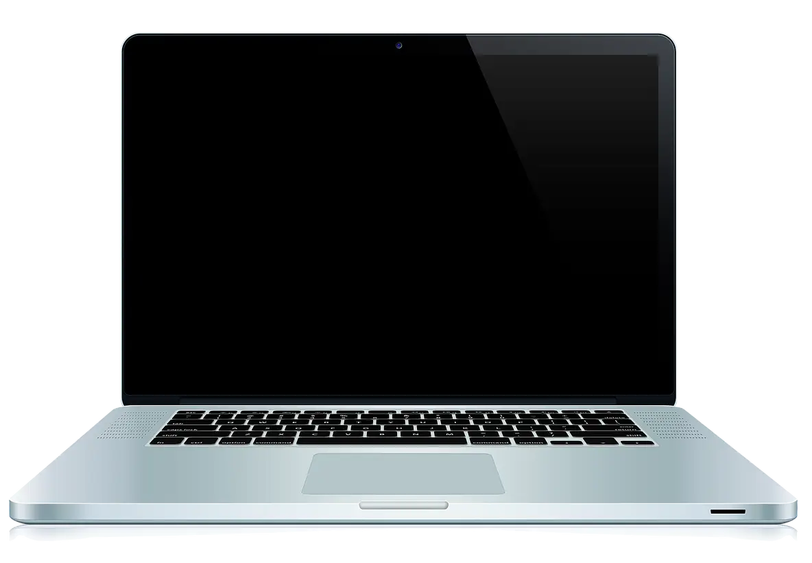 Modern Laptop with Blank Black Screen