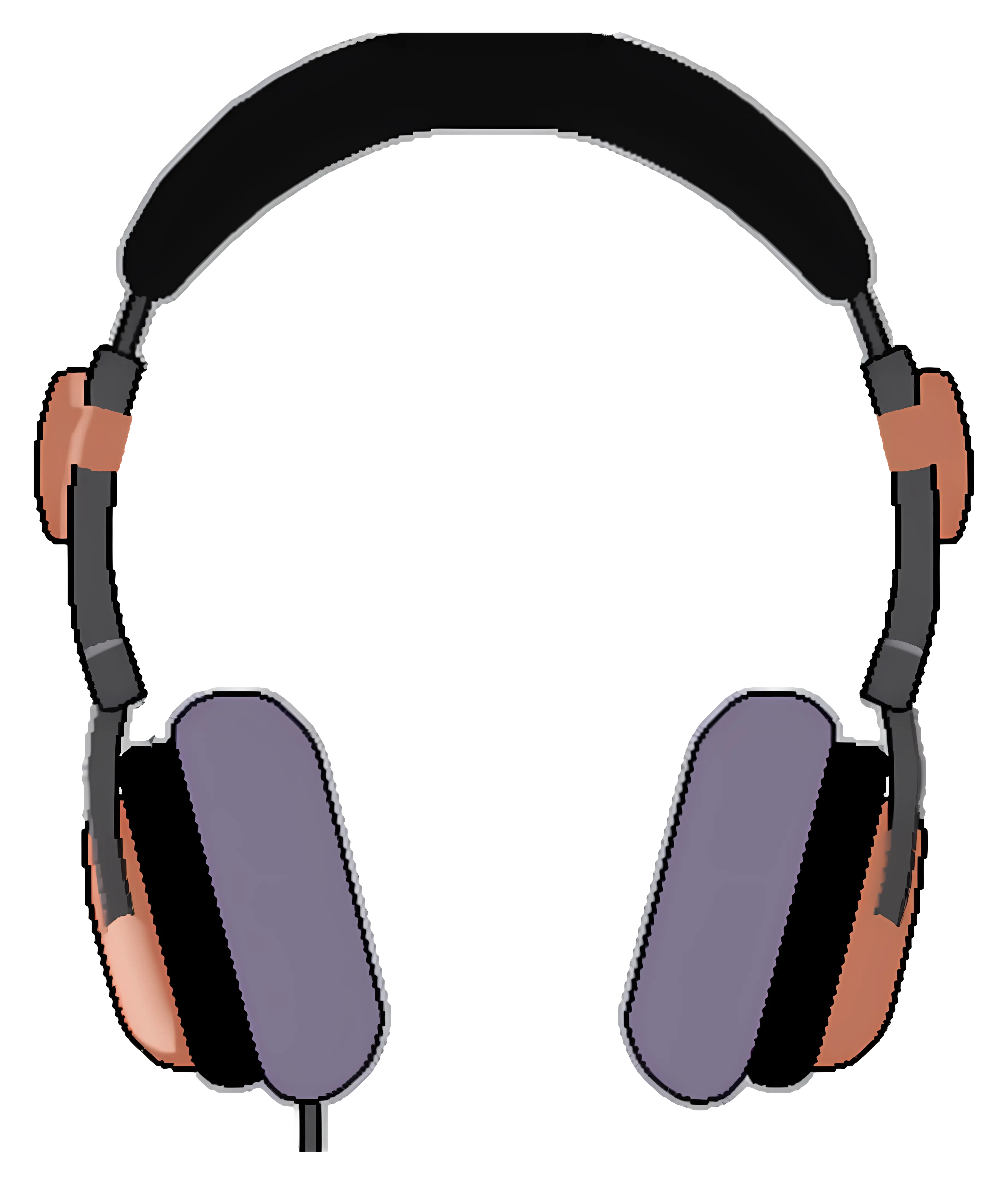 Brown and Black Headphones Illustration