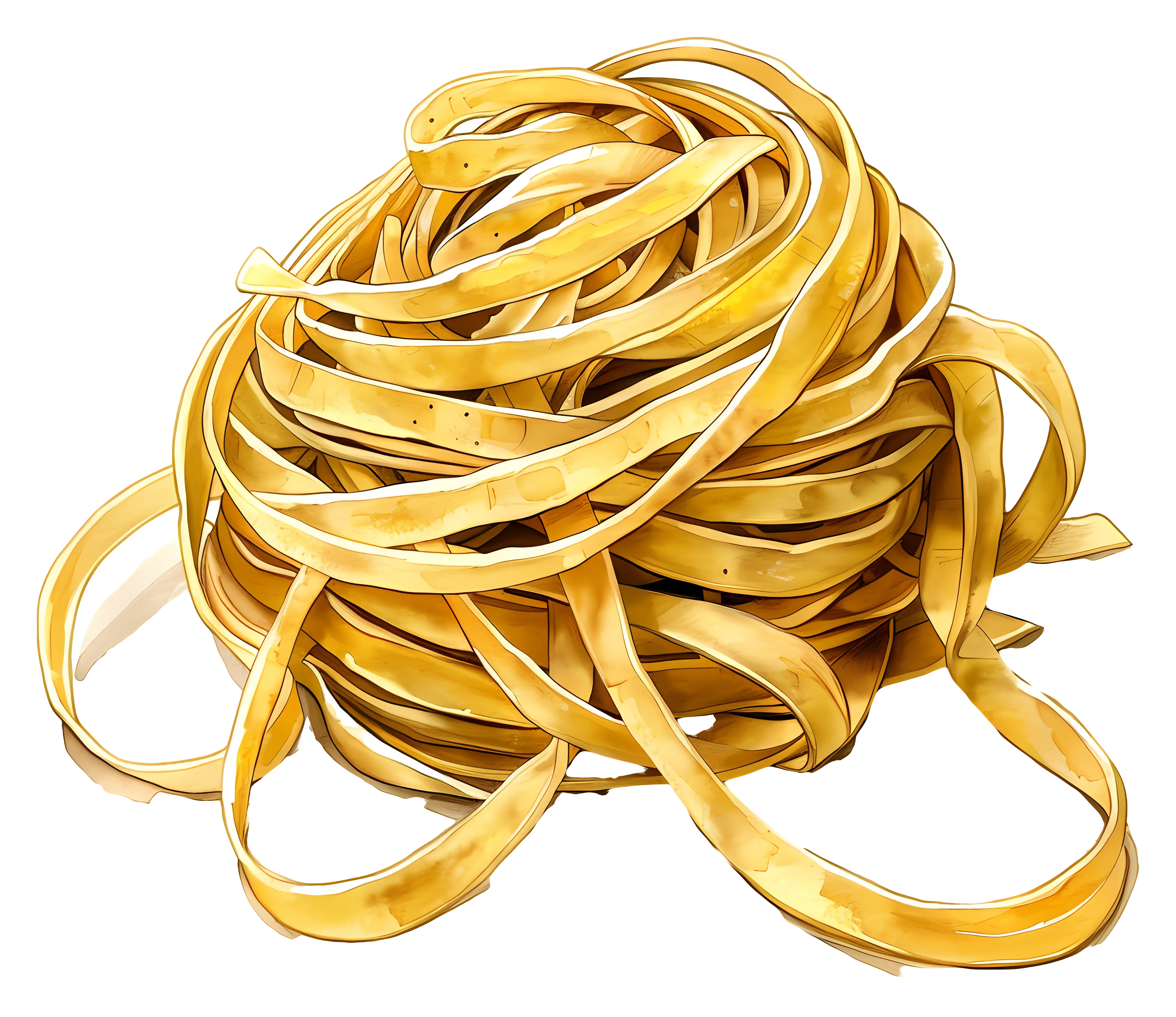 Delicious Pile of Yellow Pasta Noodles