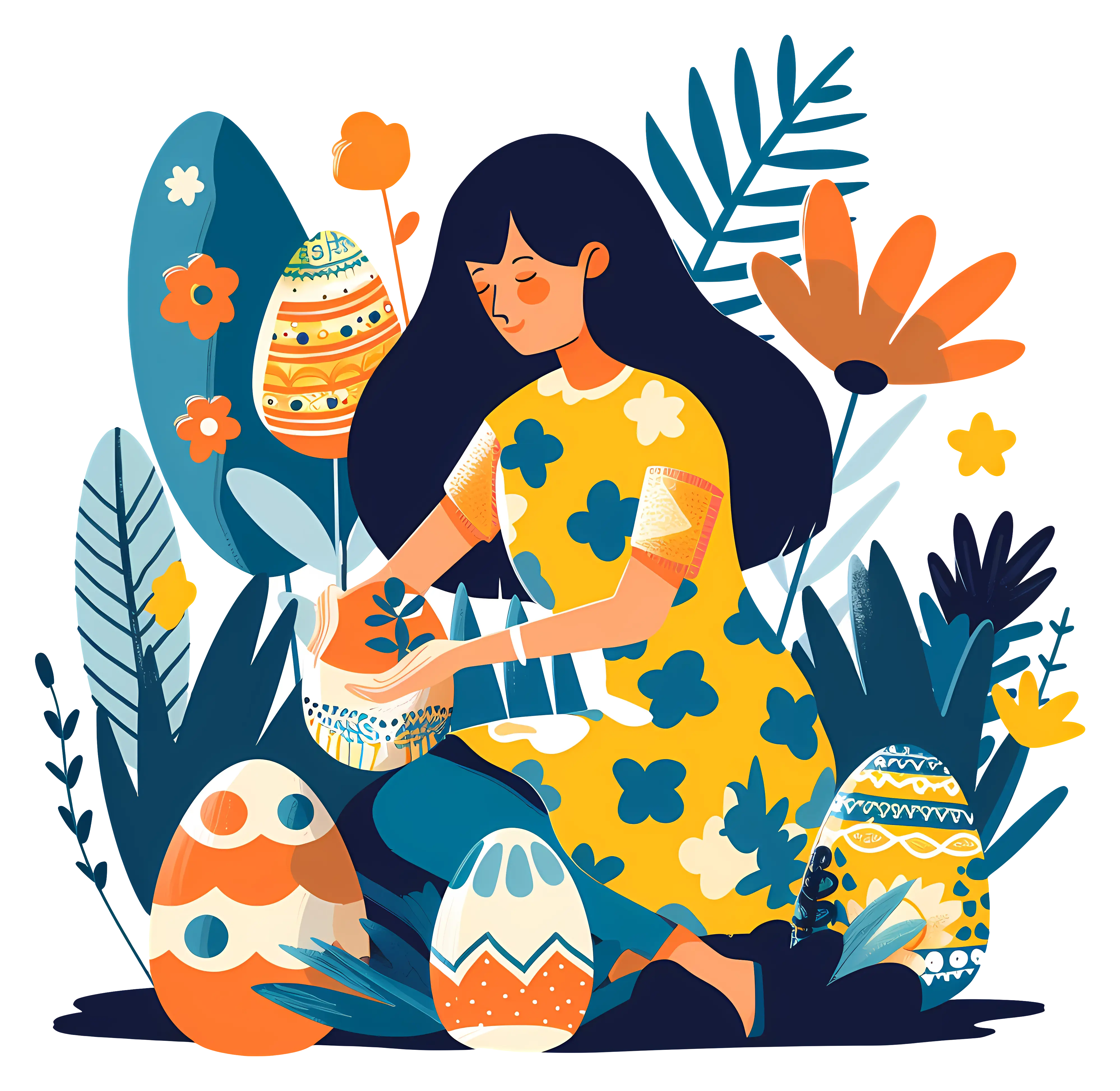 Girl with Easter Eggs