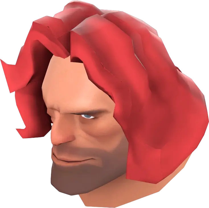 Animated Character Head with Red Hair
