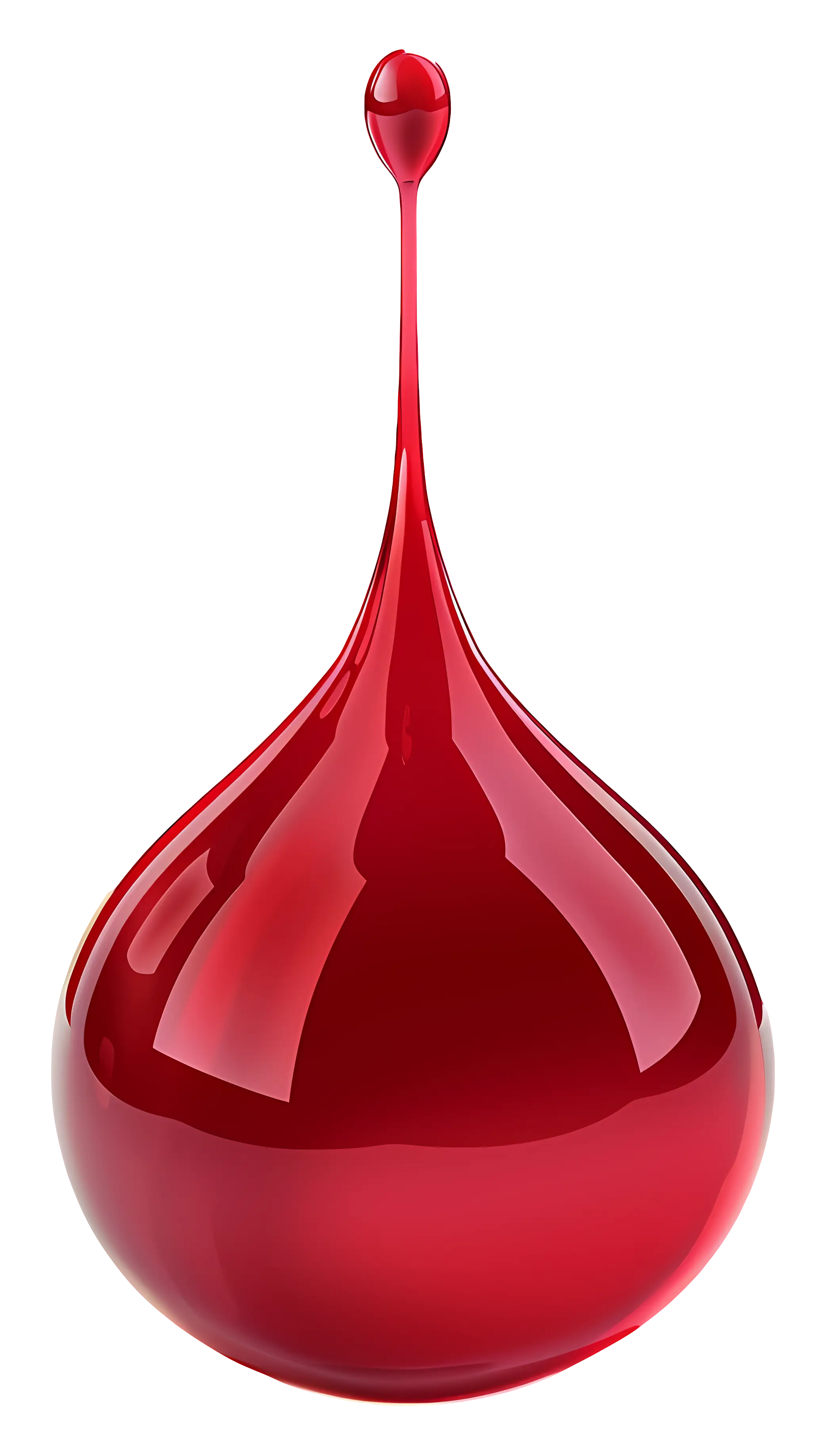 Realistic Red Liquid Drop Illustration