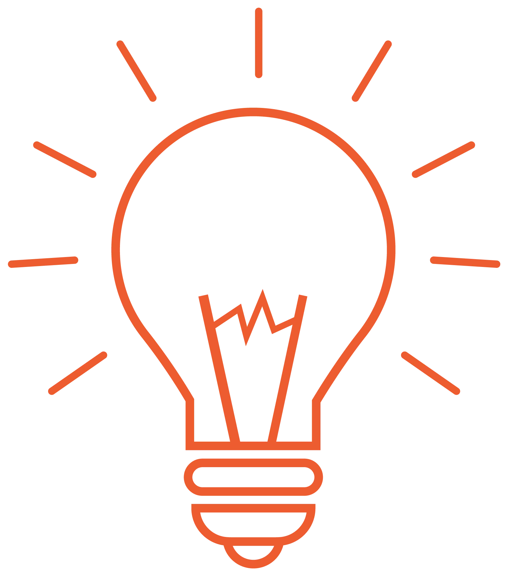 Orange Lightbulb Icon Illustration