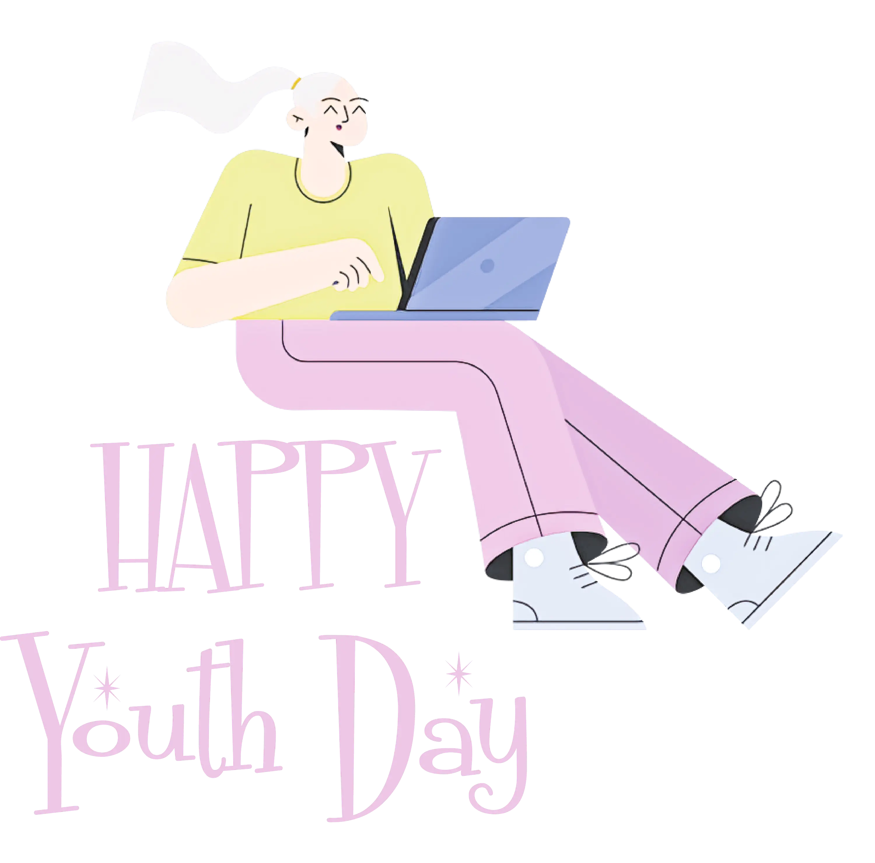 Person with Laptop Celebrating Youth Day