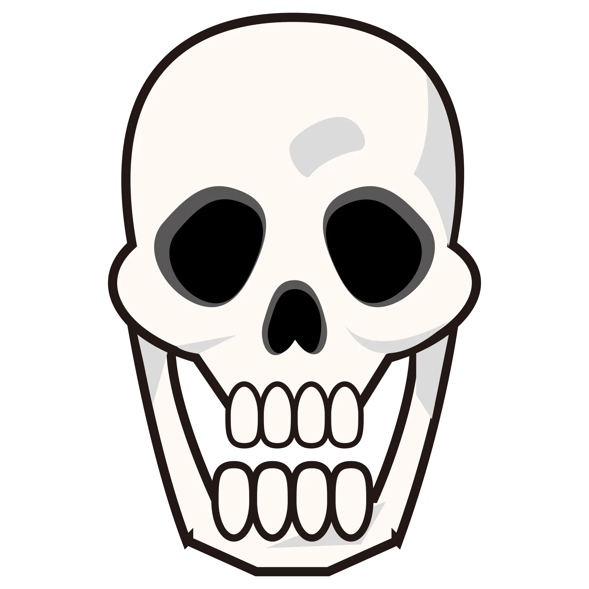 White Cartoon-Style Skull for Illustrations