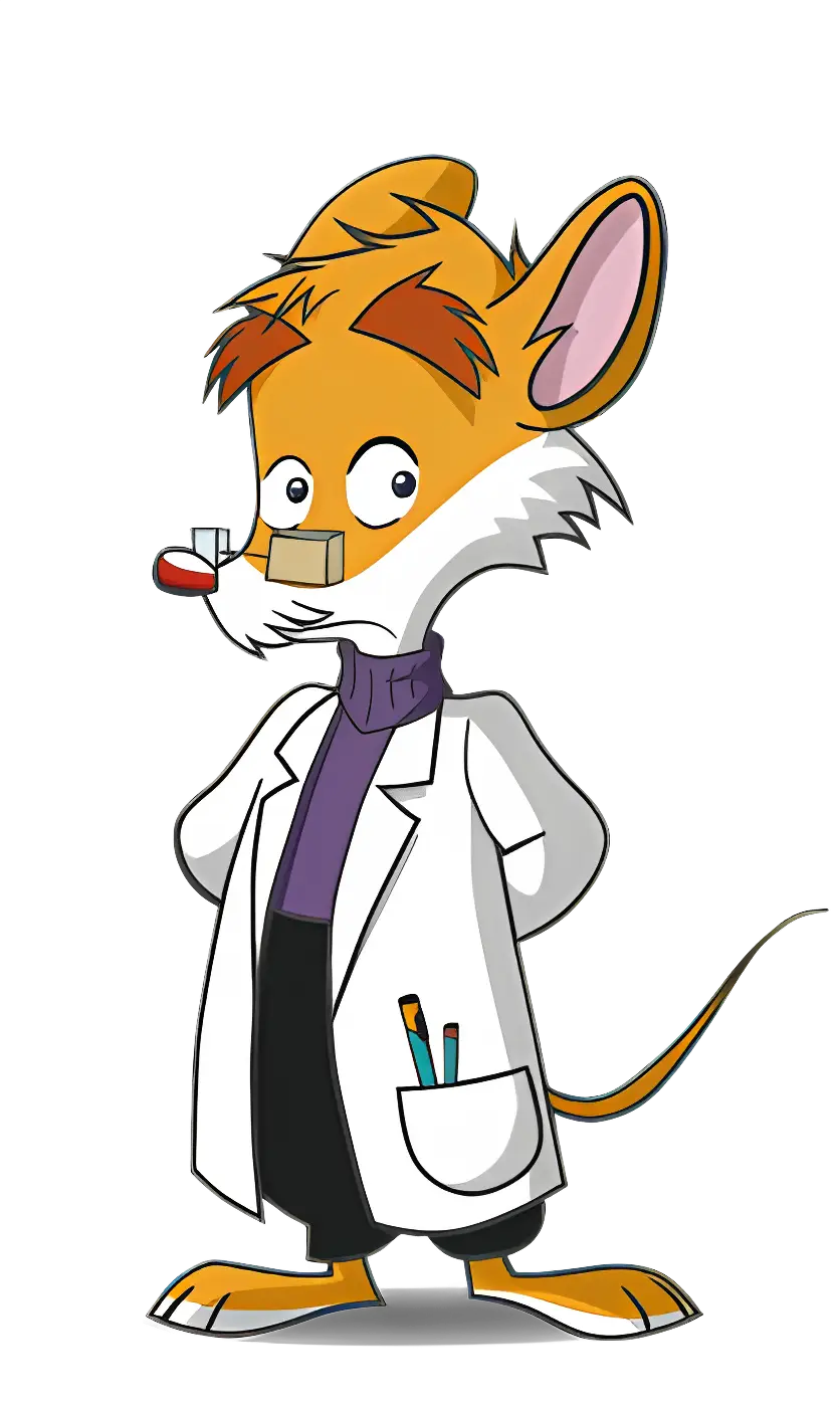 Cartoon Scientist Mouse