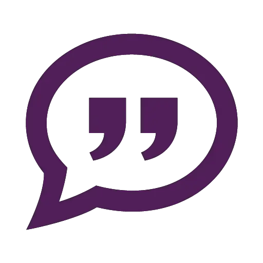 Purple Quotation Speech Bubble Icon