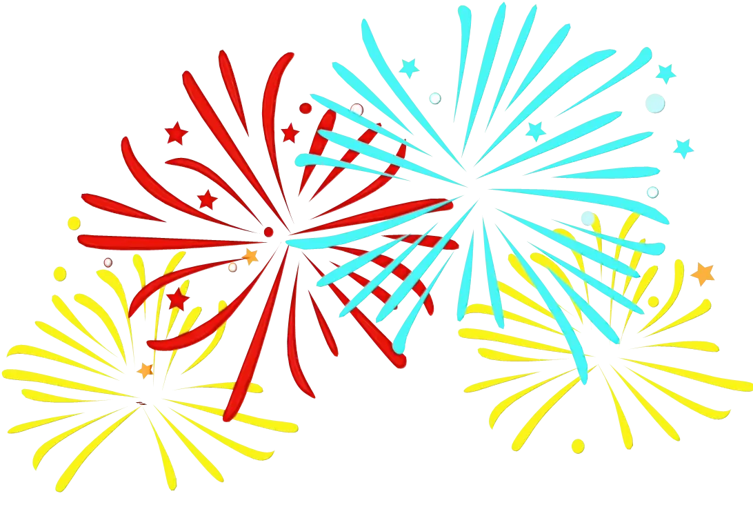 Vivid Colorful Fireworks Display Illustration