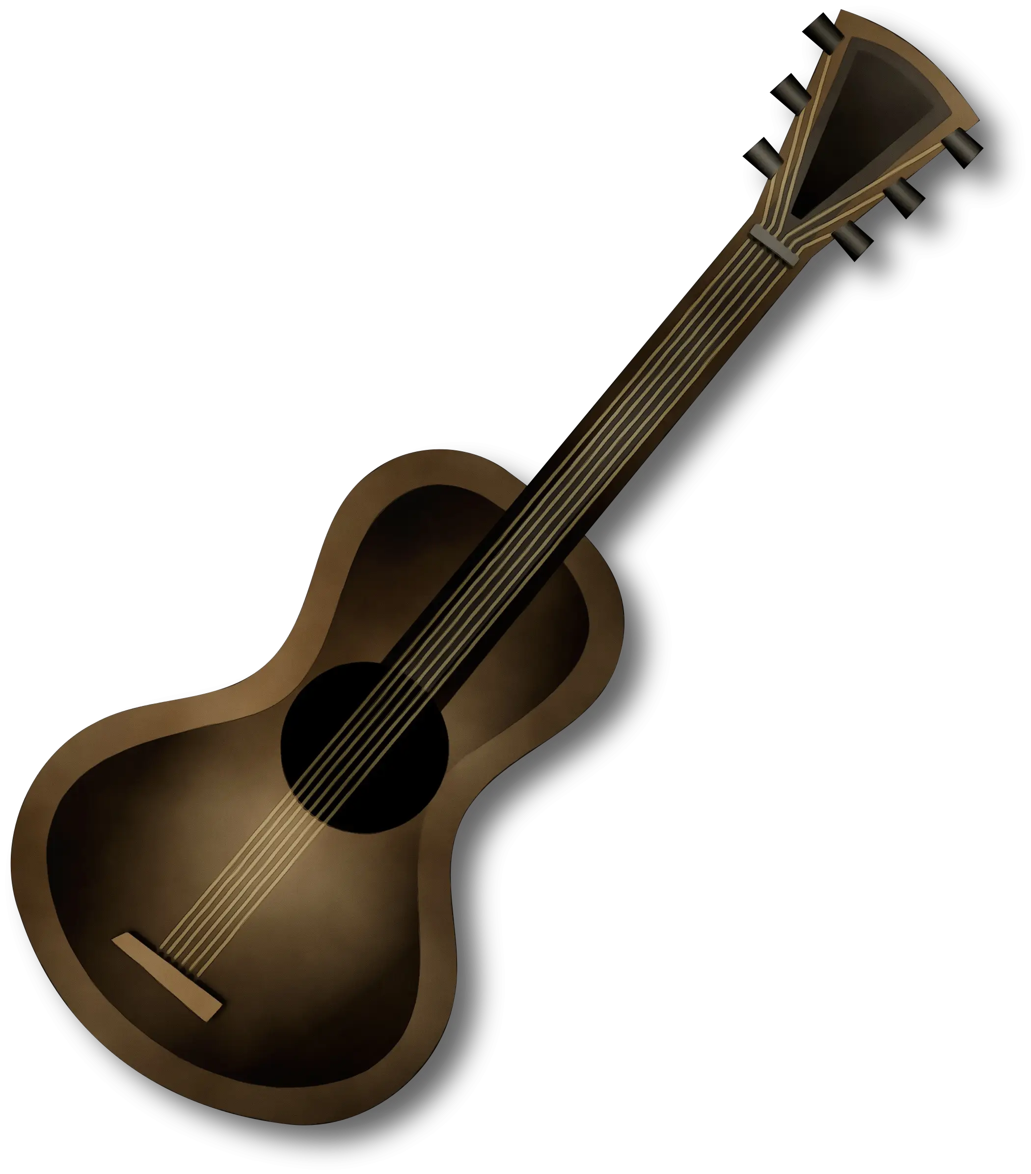 Brown Acoustic Guitar Illustration