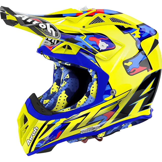 Vibrant Colorful Motocross Racing Helmet