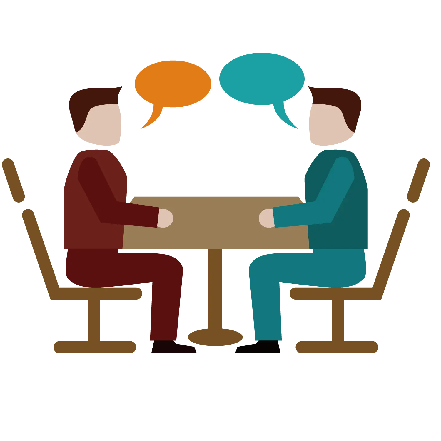 Two People Engaged in Conversation