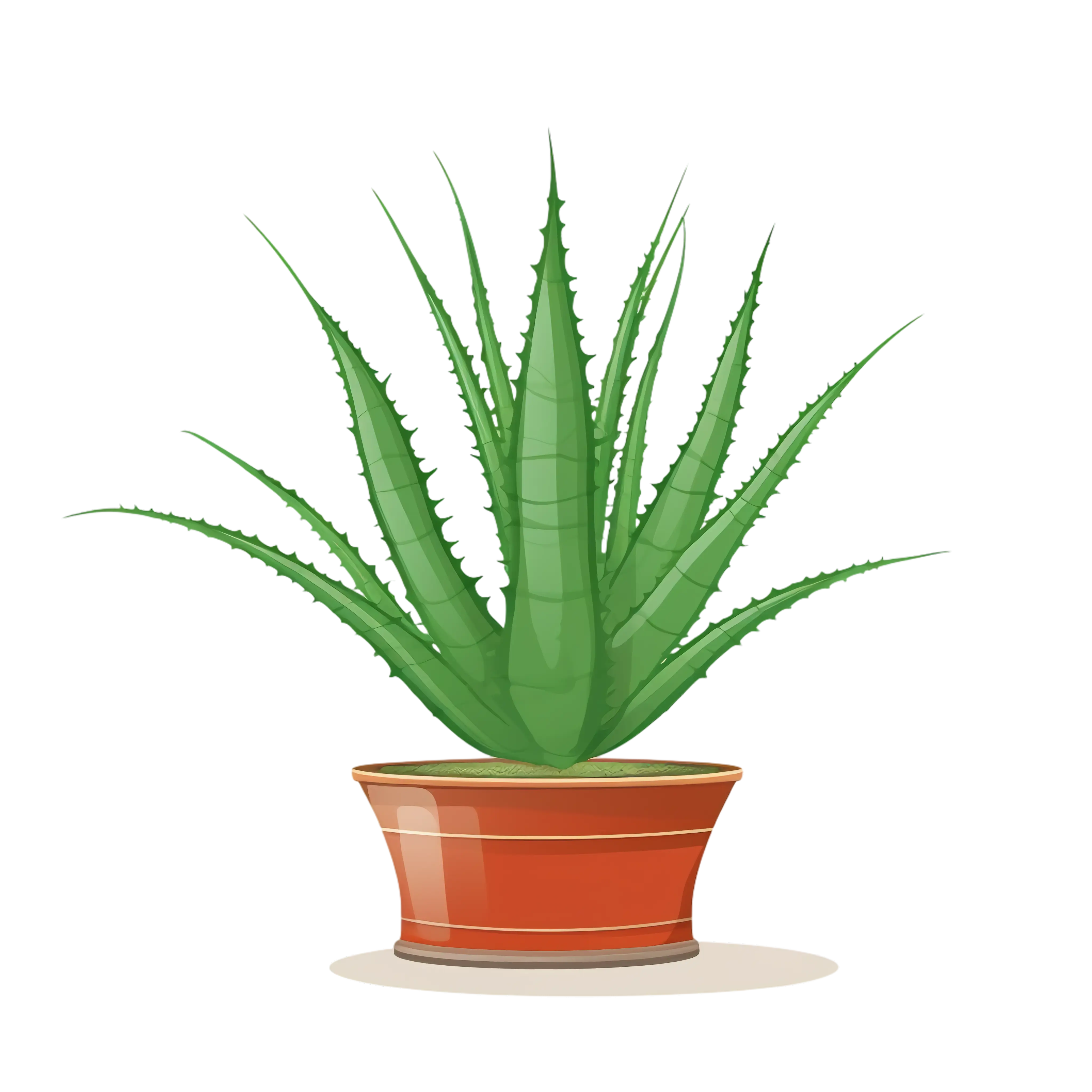 Aloe Vera Plant in Brown Pot