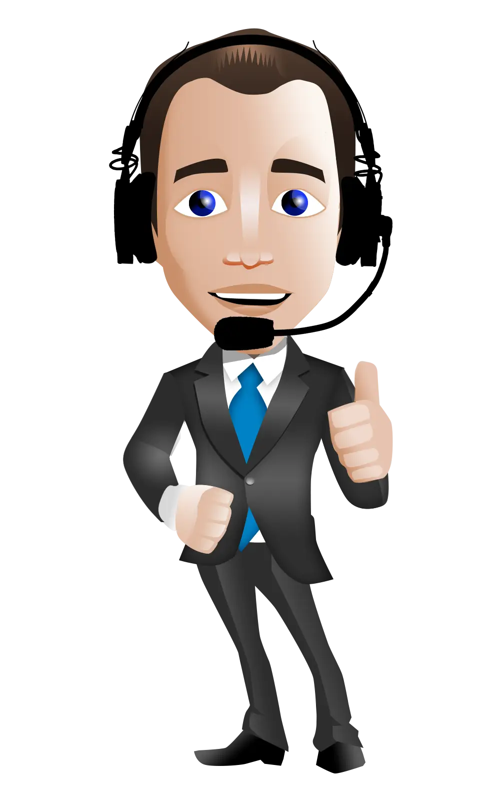Cartoon of a Customer Service Agent Giving Thumbs Up