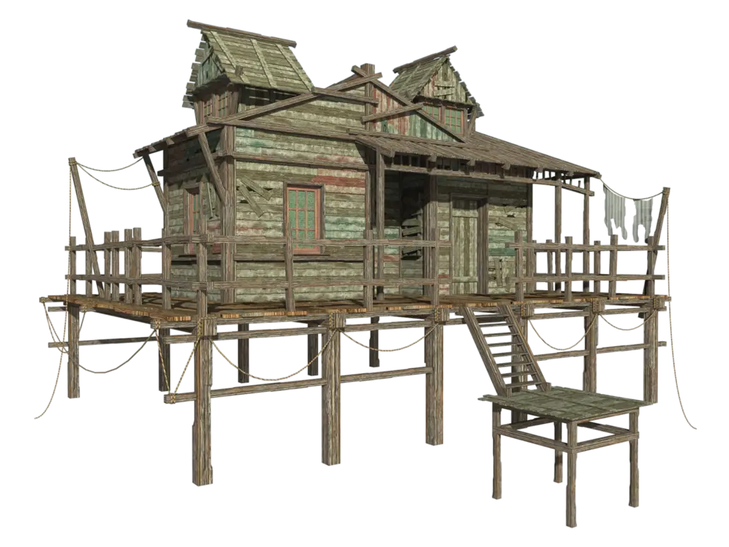 Rustic Wooden House on Stilts