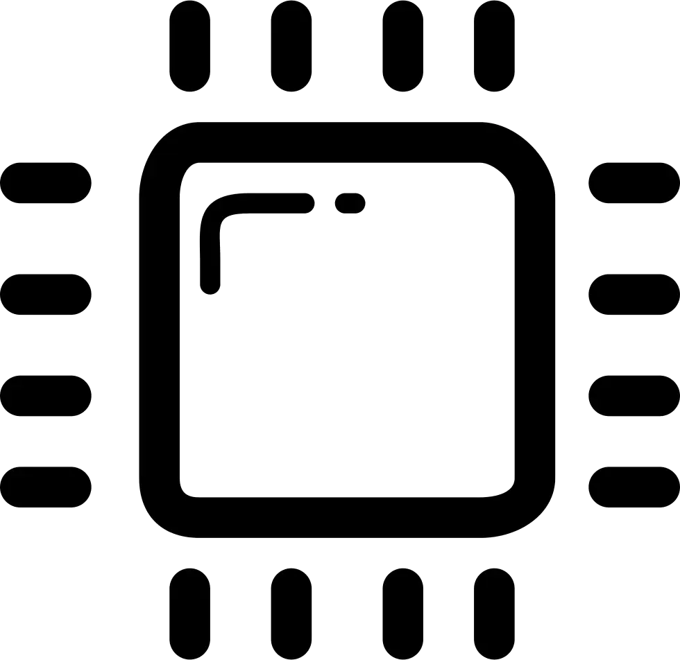 Black Outline Microchip Icon