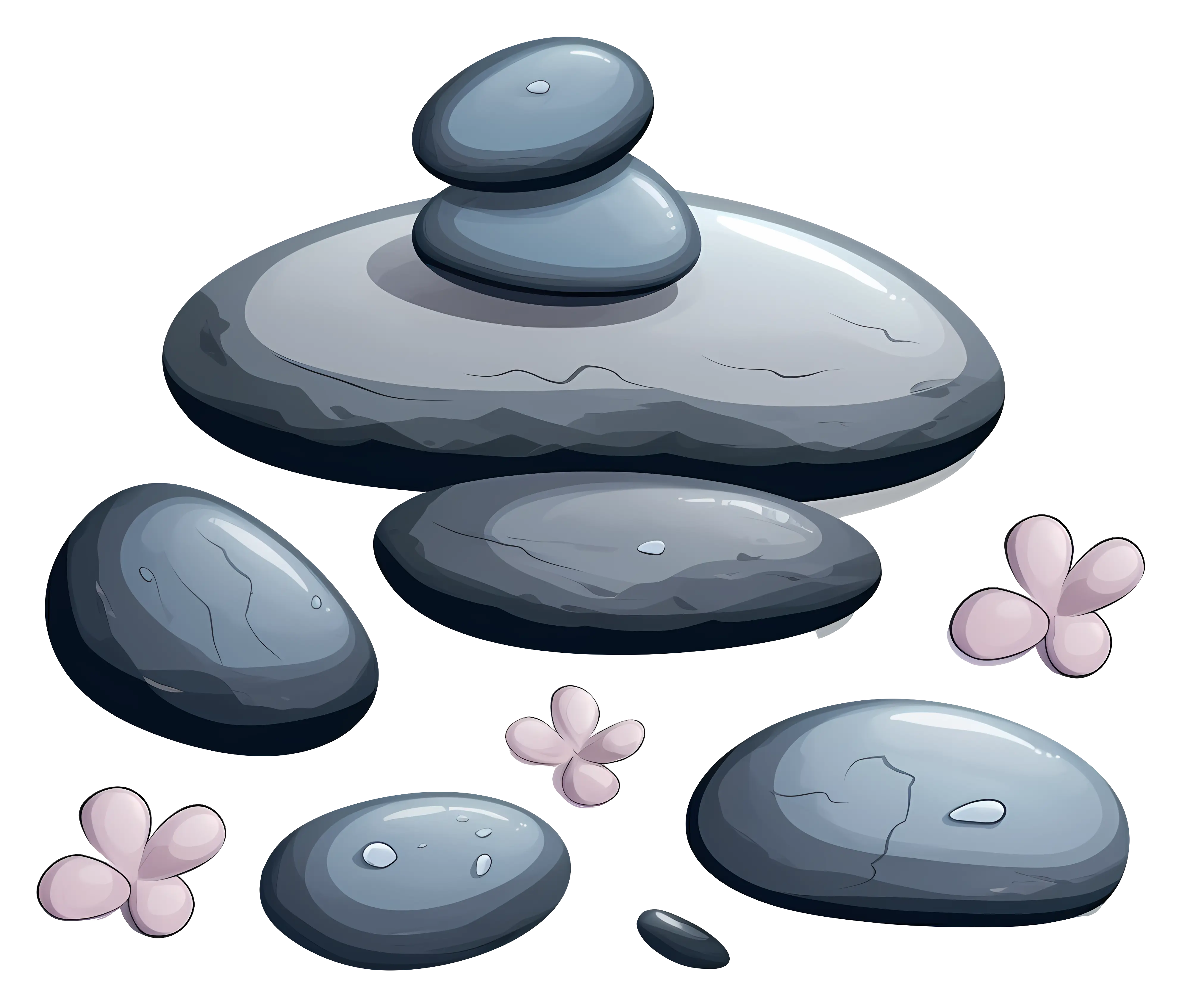 Stacked Zen Stones Illustration
