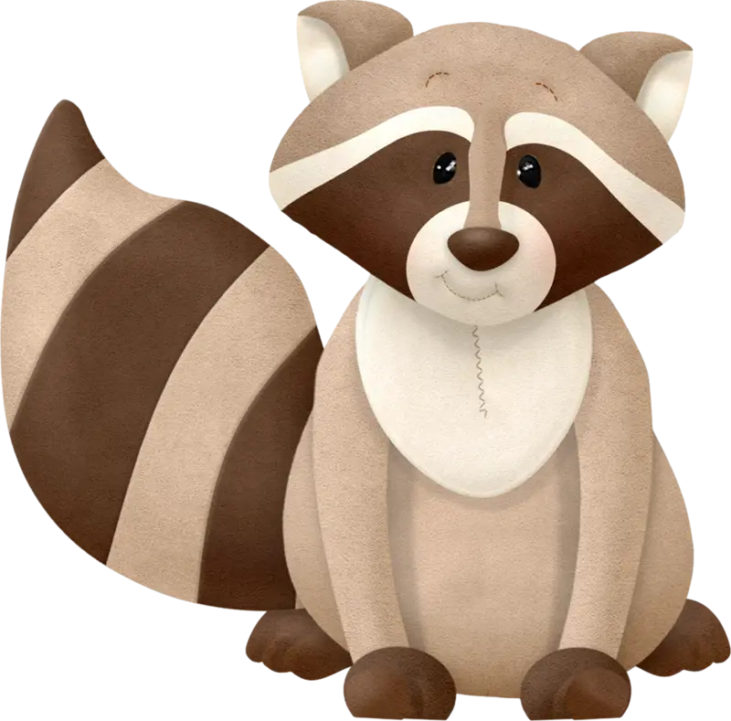 Cute Brown Cartoon Raccoon Illustration