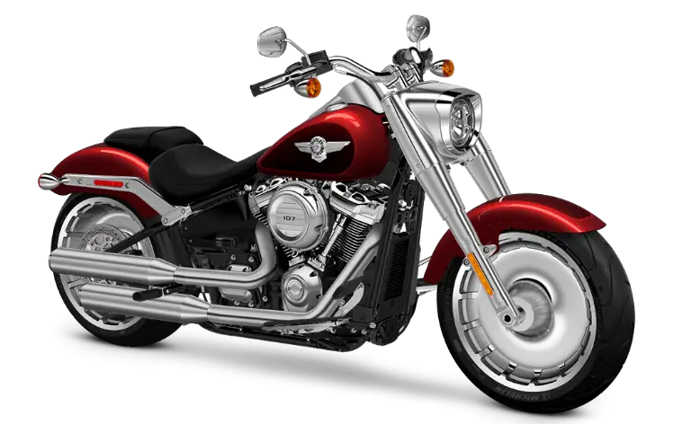 Shiny Red Motorcycle with Chrome Detailing